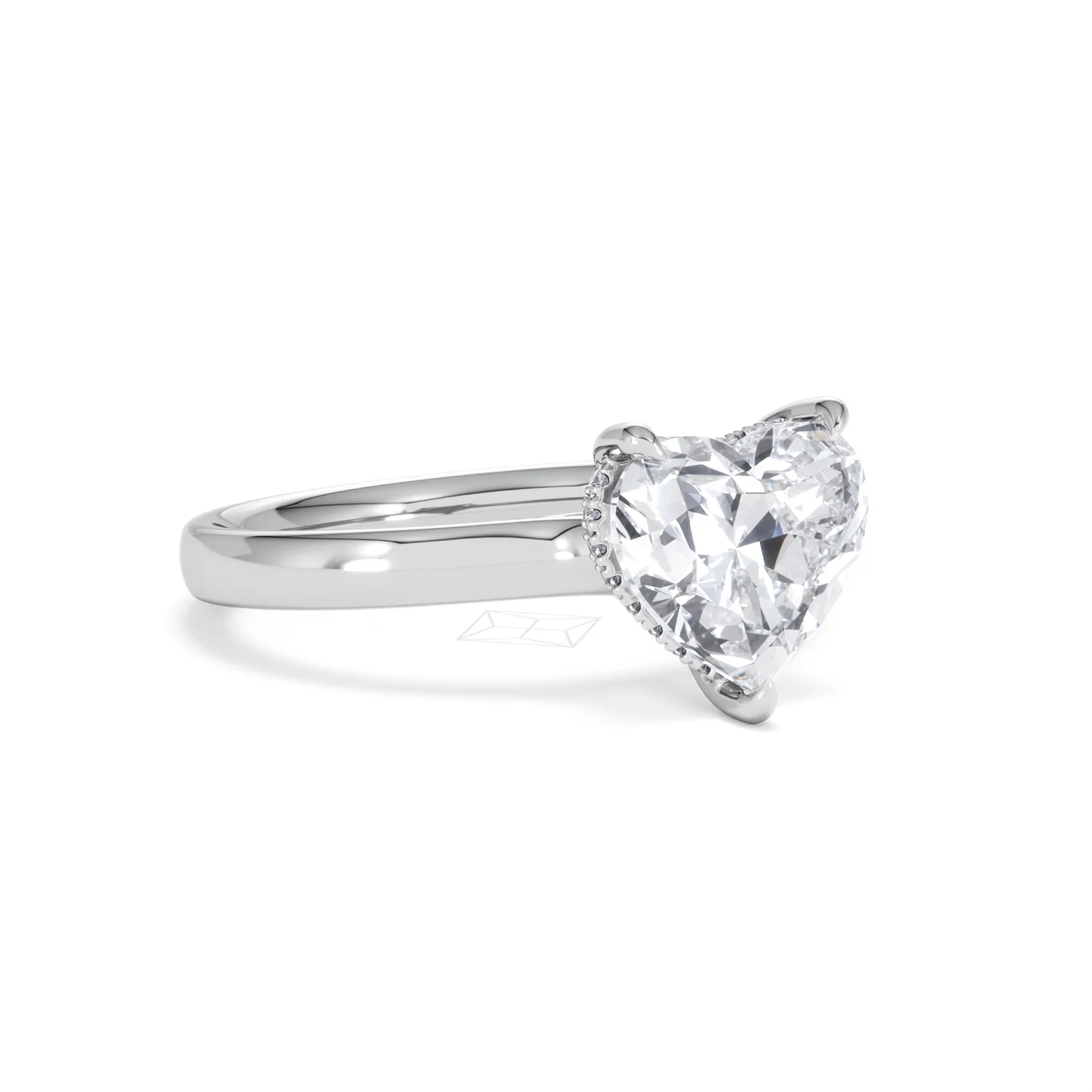 Amora Heart 2.09ct Hidden Halo Lab Diamond Engagement Ring F/VS Set in 18K White Gold - Image 15
