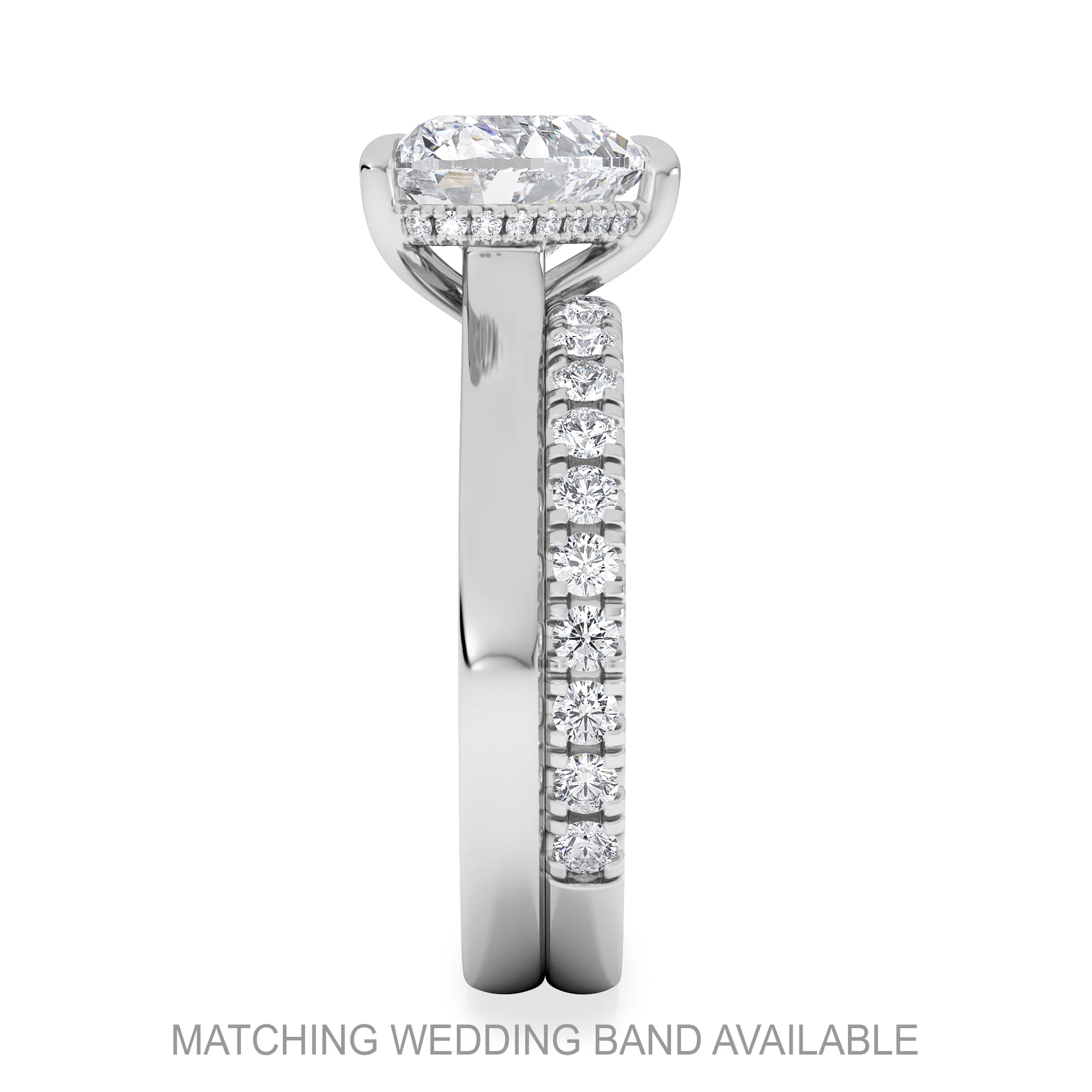 Amora Heart 2.09ct Hidden Halo Lab Diamond Engagement Ring F/VS Set in 18K White Gold - Image 5