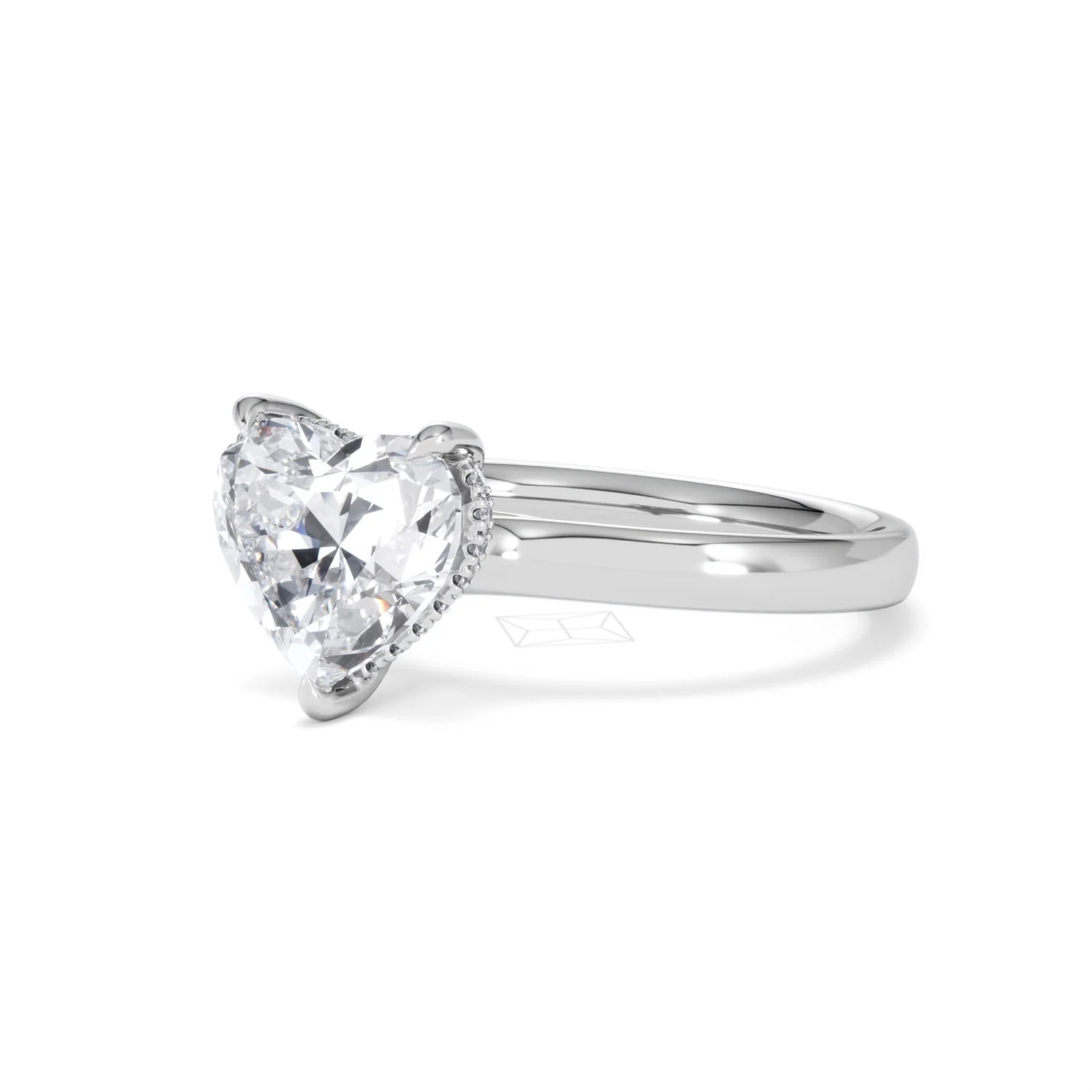 Amora Heart 2.09ct Hidden Halo Lab Diamond Engagement Ring F/VS Set in 18K White Gold - Image 80