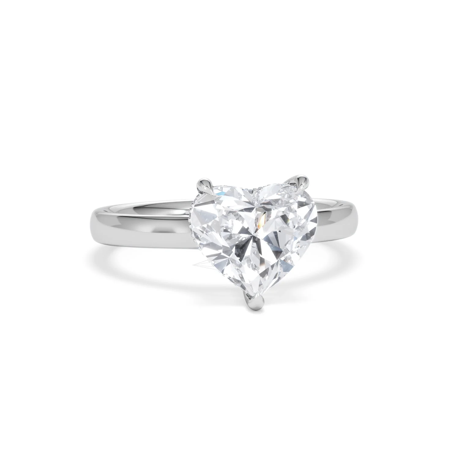 Amora Heart 2.09ct Hidden Halo Lab Diamond Engagement Ring F/VS Set in Platinum - Image 10