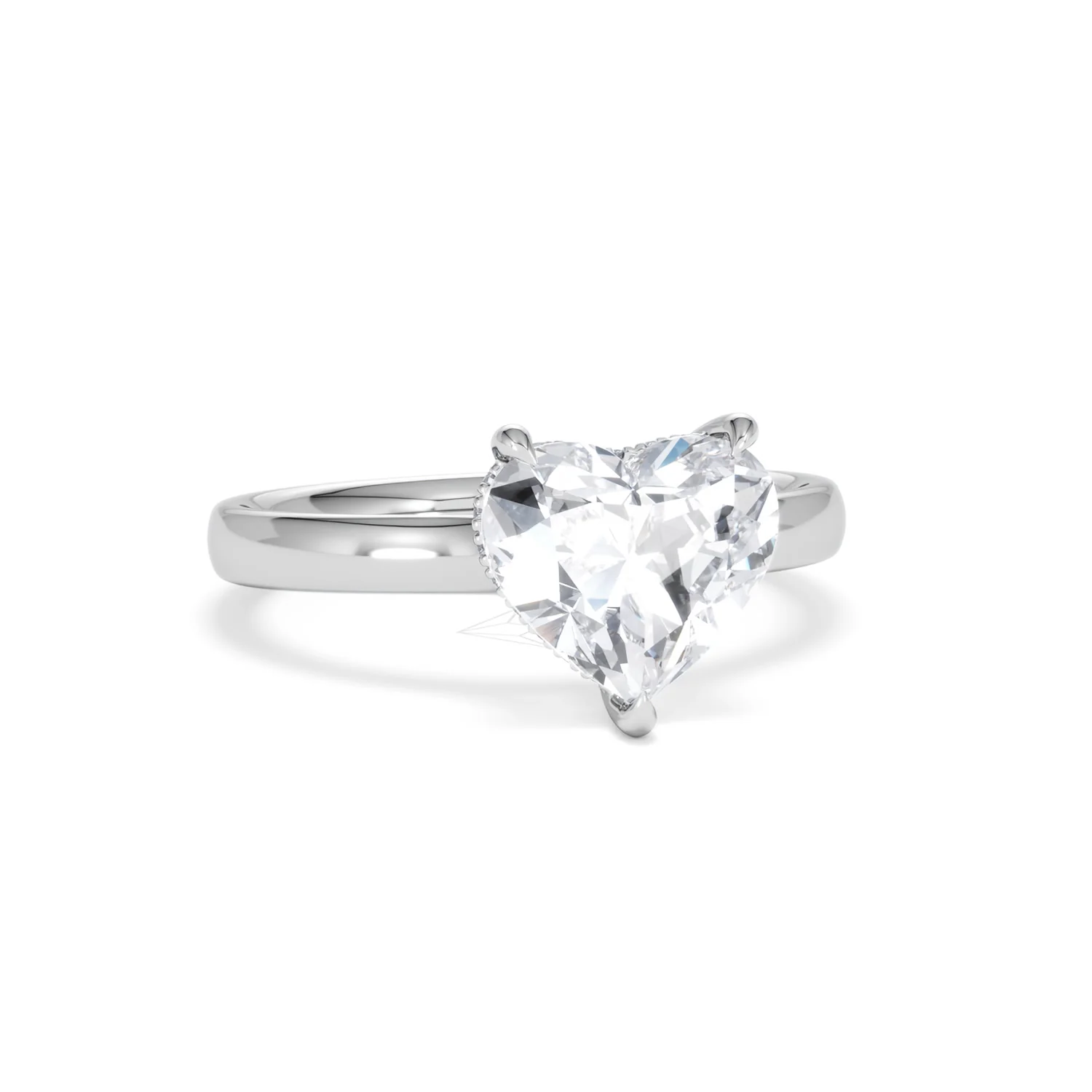Amora Heart 2.09ct Hidden Halo Lab Diamond Engagement Ring F/VS Set in Platinum - Image 11