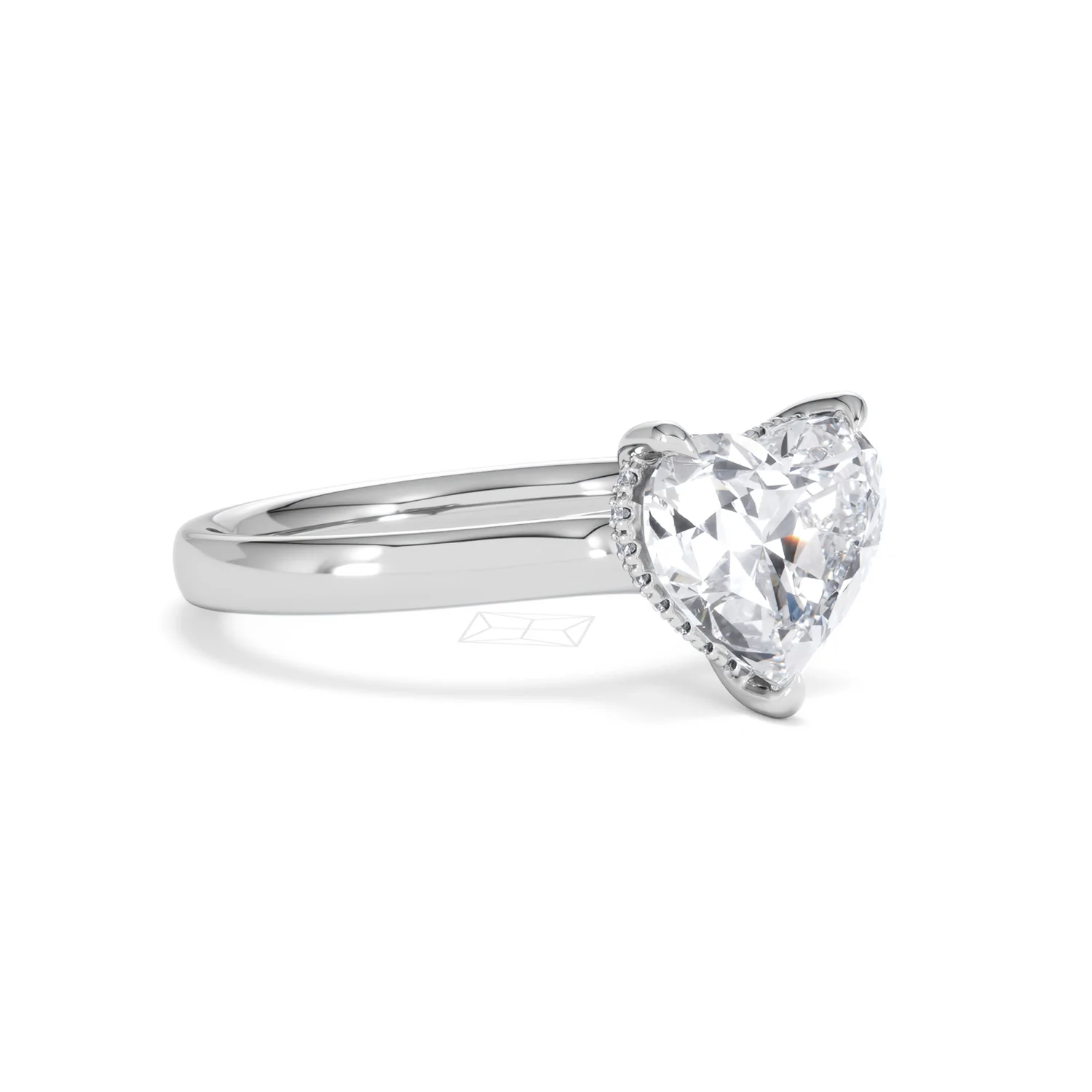 Amora Heart 2.09ct Hidden Halo Lab Diamond Engagement Ring F/VS Set in Platinum - Image 16
