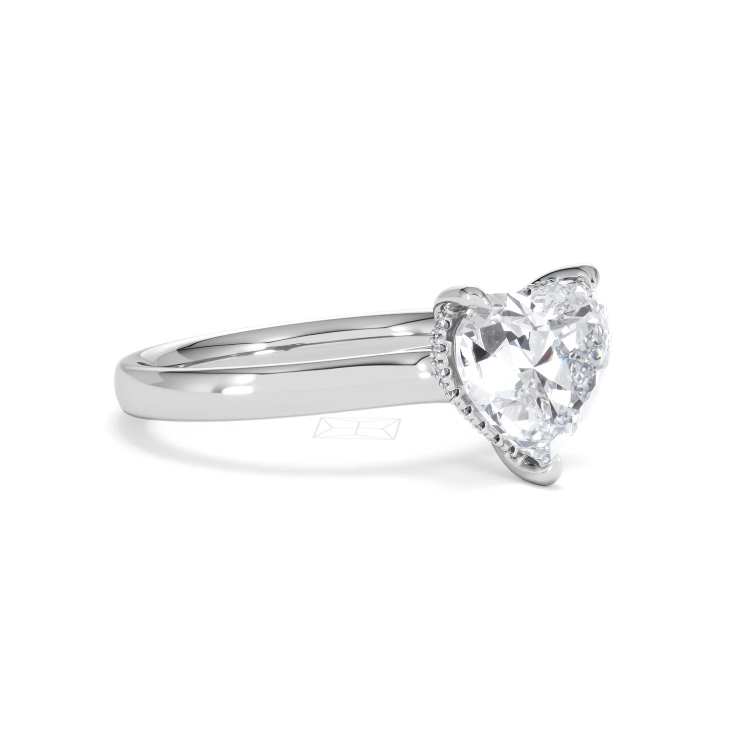 Amora Heart 2.09ct Hidden Halo Lab Diamond Engagement Ring F/VS Set in Platinum - Image 17