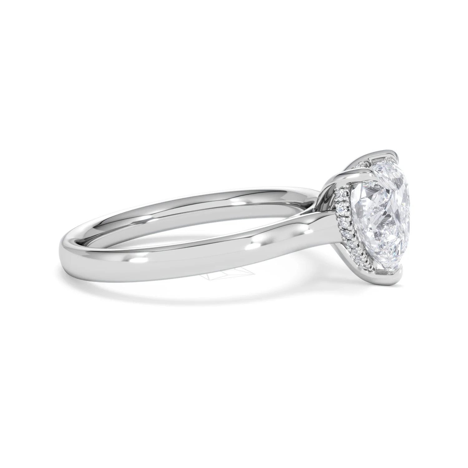 Amora Heart 2.09ct Hidden Halo Lab Diamond Engagement Ring F/VS Set in Platinum - Image 24