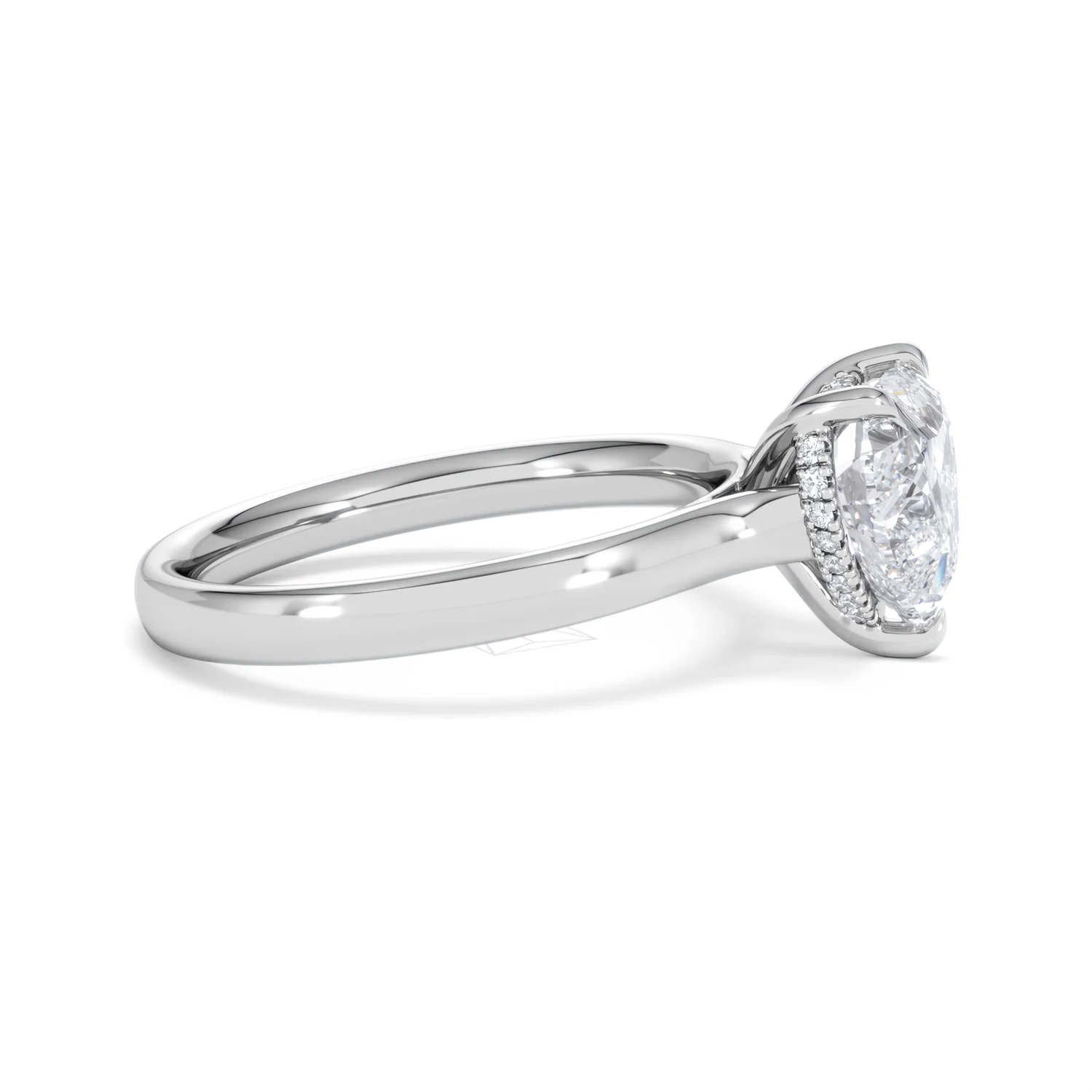 Amora Heart 2.09ct Hidden Halo Lab Diamond Engagement Ring F/VS Set in Platinum - Image 25