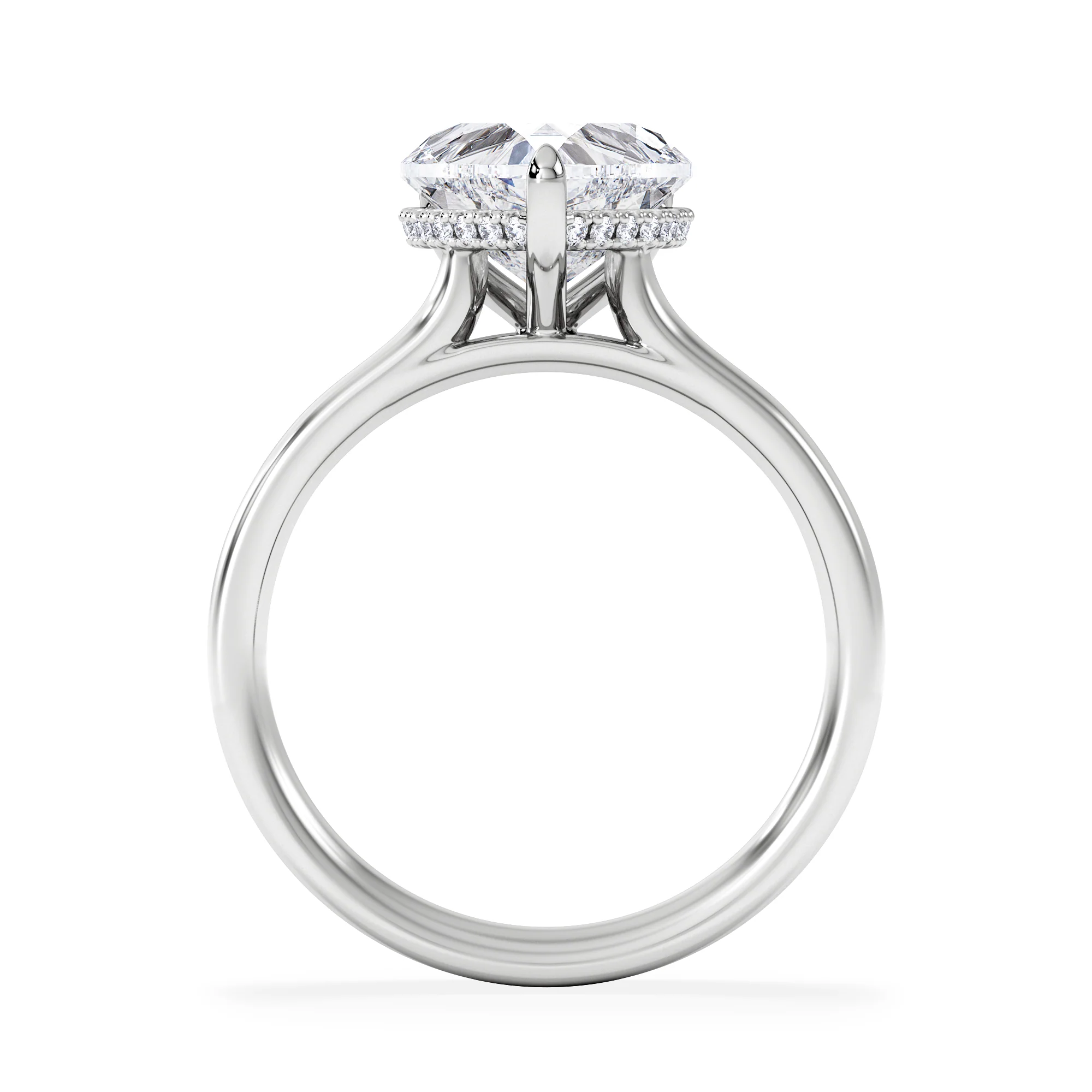 Amora Heart 2.09ct Hidden Halo Lab Diamond Engagement Ring F/VS Set in Platinum - Image 3