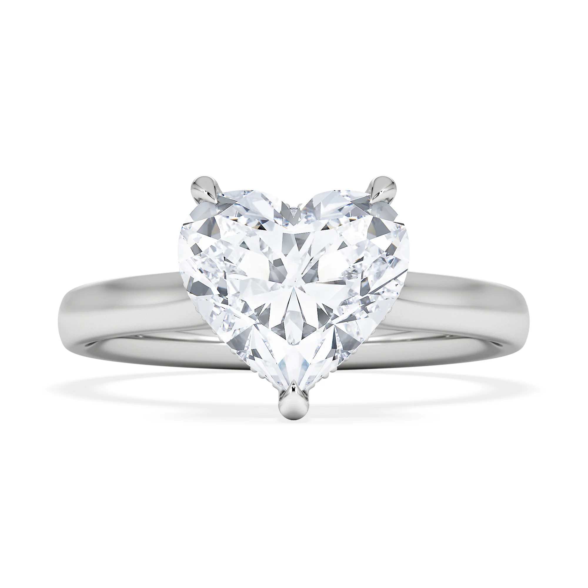 Amora Heart 2.09ct Hidden Halo Lab Diamond Engagement Ring F/VS Set in Platinum - Image 6