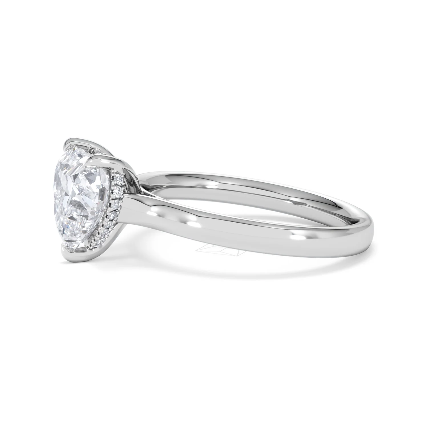 Amora Heart 2.09ct Hidden Halo Lab Diamond Engagement Ring F/VS Set in Platinum - Image 72