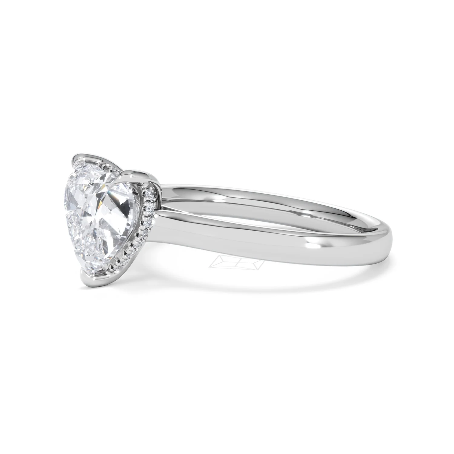 Amora Heart 2.09ct Hidden Halo Lab Diamond Engagement Ring F/VS Set in Platinum - Image 75