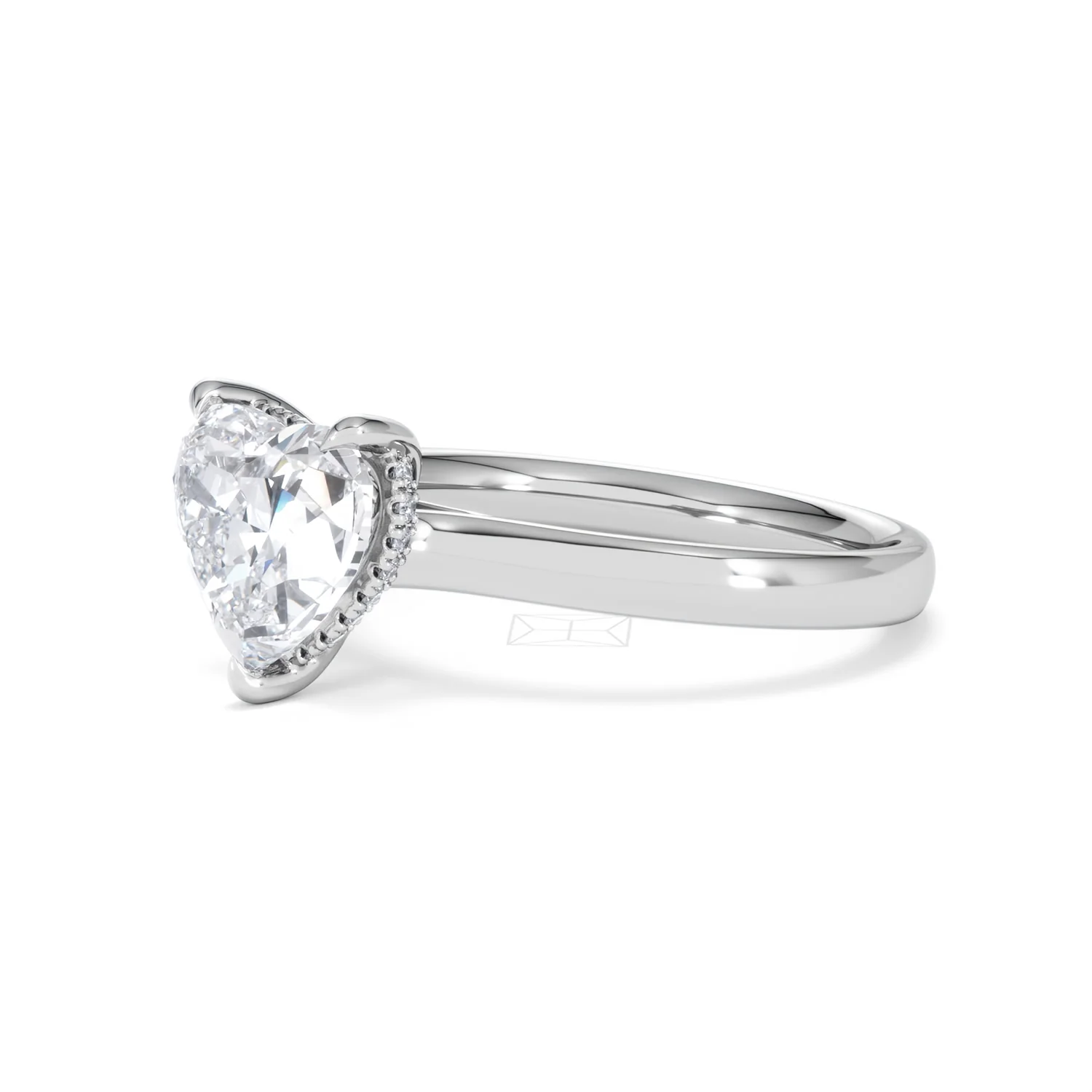 Amora Heart 2.09ct Hidden Halo Lab Diamond Engagement Ring F/VS Set in Platinum - Image 77