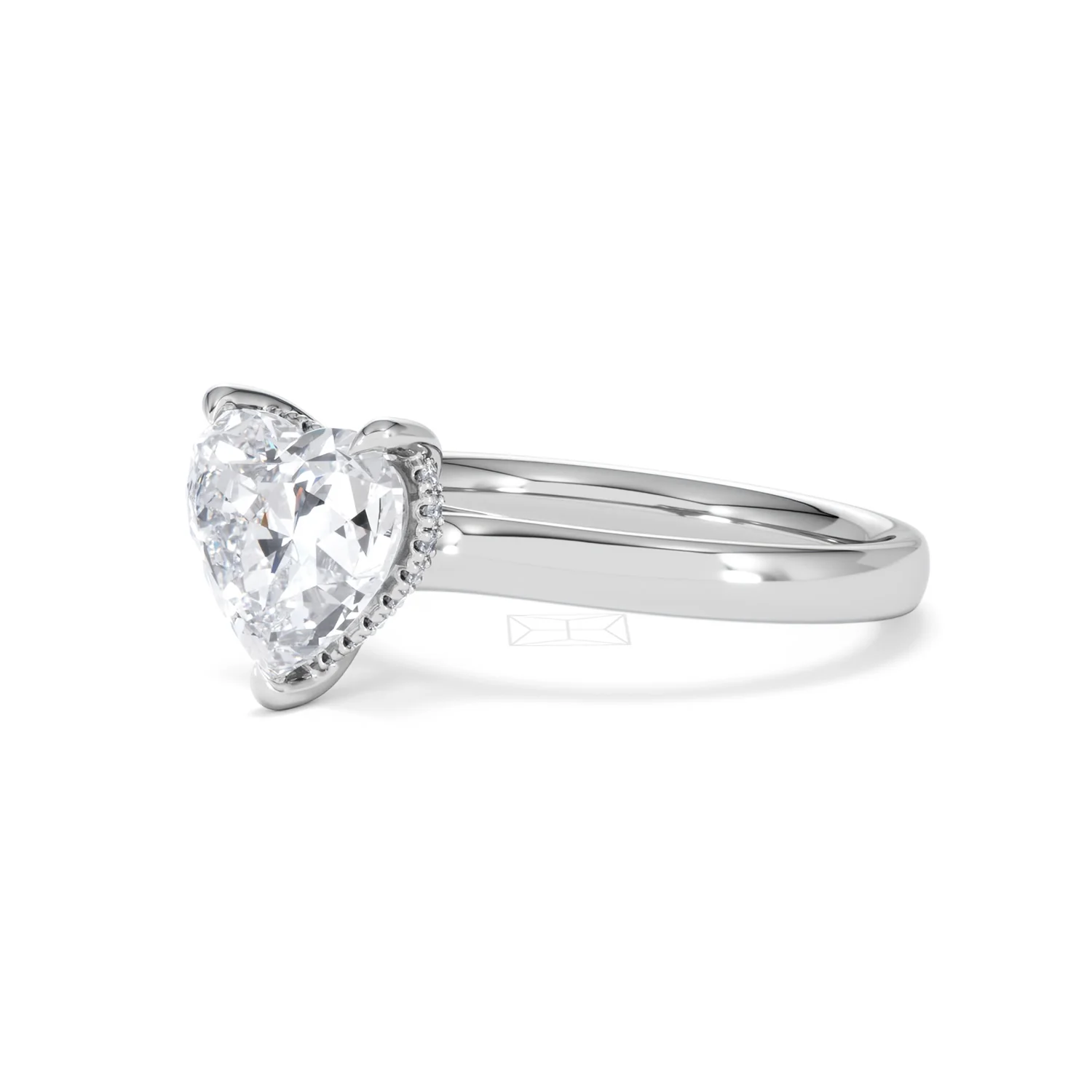Amora Heart 2.09ct Hidden Halo Lab Diamond Engagement Ring F/VS Set in Platinum - Image 78