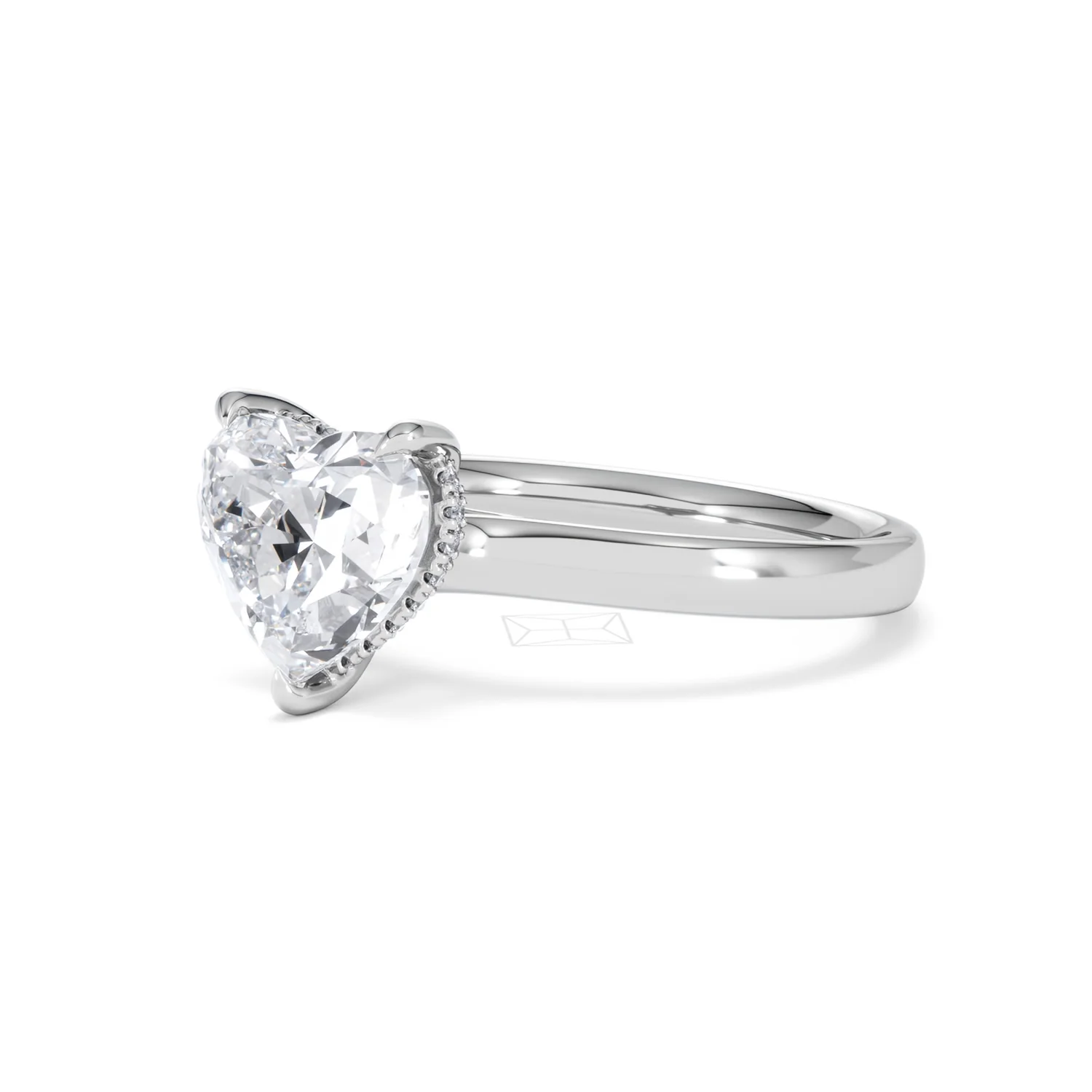 Amora Heart 2.09ct Hidden Halo Lab Diamond Engagement Ring F/VS Set in Platinum - Image 79