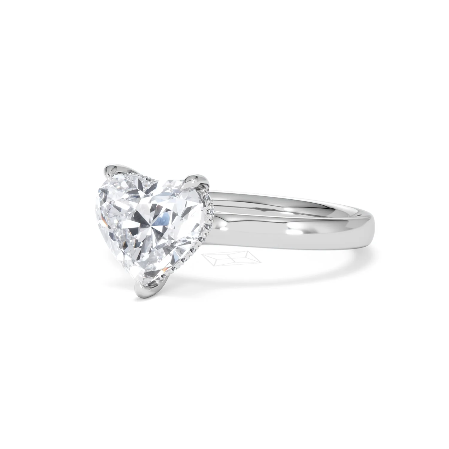 Amora Heart 2.09ct Hidden Halo Lab Diamond Engagement Ring F/VS Set in Platinum - Image 81