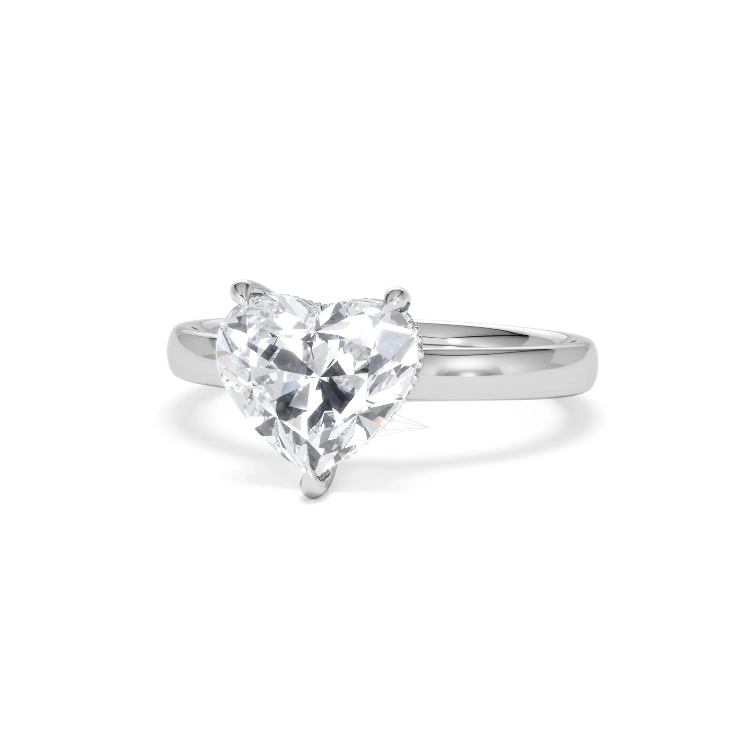Amora Heart 2.09ct Hidden Halo Lab Diamond Engagement Ring F/VS Set in Platinum - Image 85