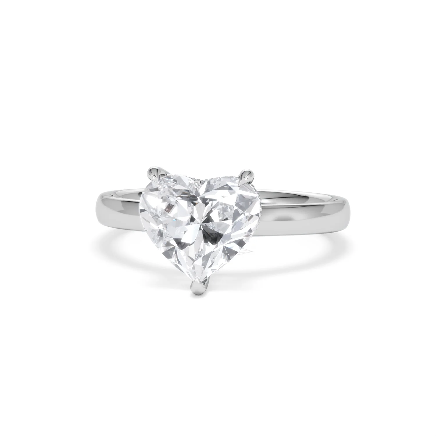 Amora Heart 2.09ct Hidden Halo Lab Diamond Engagement Ring F/VS Set in Platinum - Image 86
