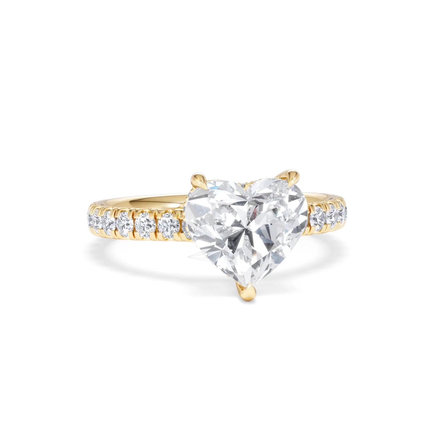 Amora Heart 2.55ct Hidden Halo Lab Diamond Engagement Ring With Side Stones Set in 18K Gold - Image 10