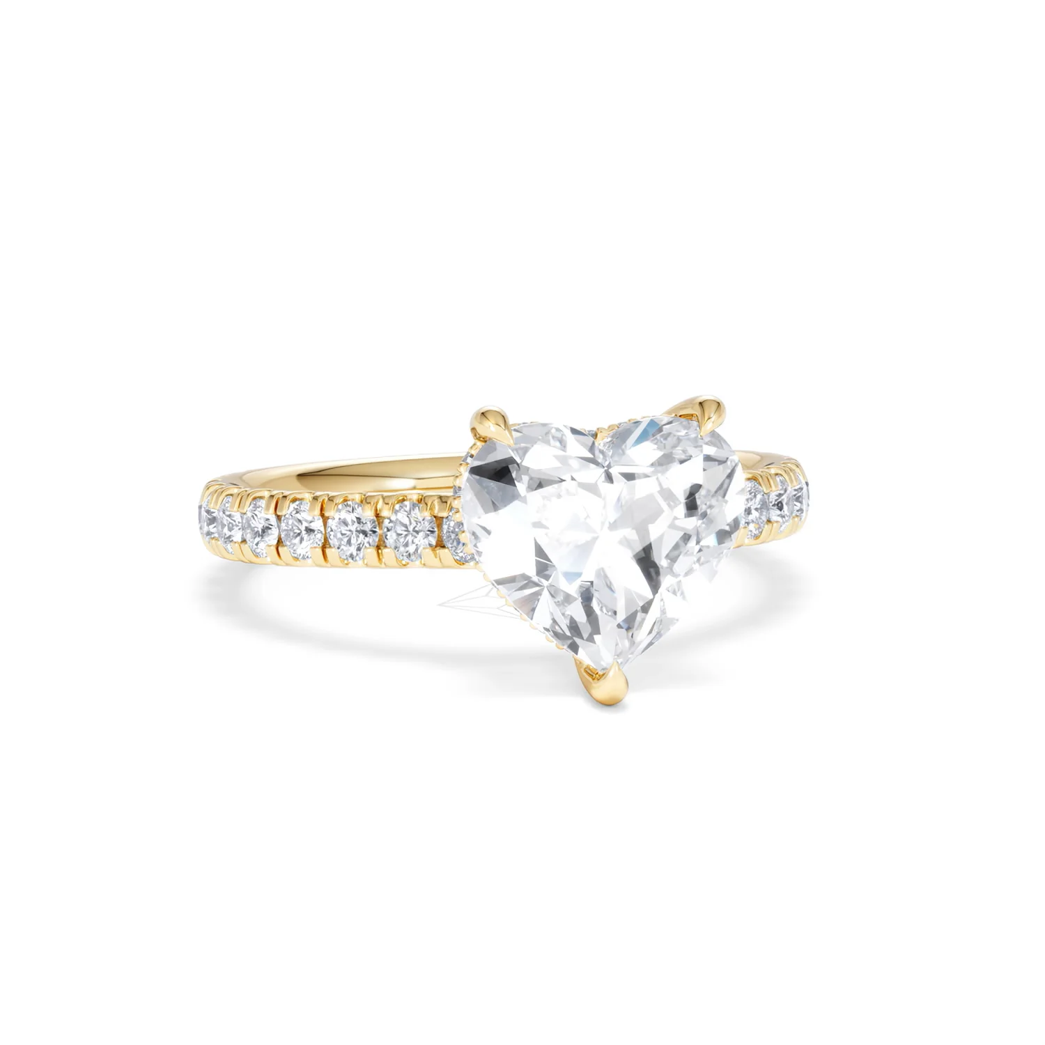 Amora Heart 2.55ct Hidden Halo Lab Diamond Engagement Ring With Side Stones Set in 18K Gold - Image 11