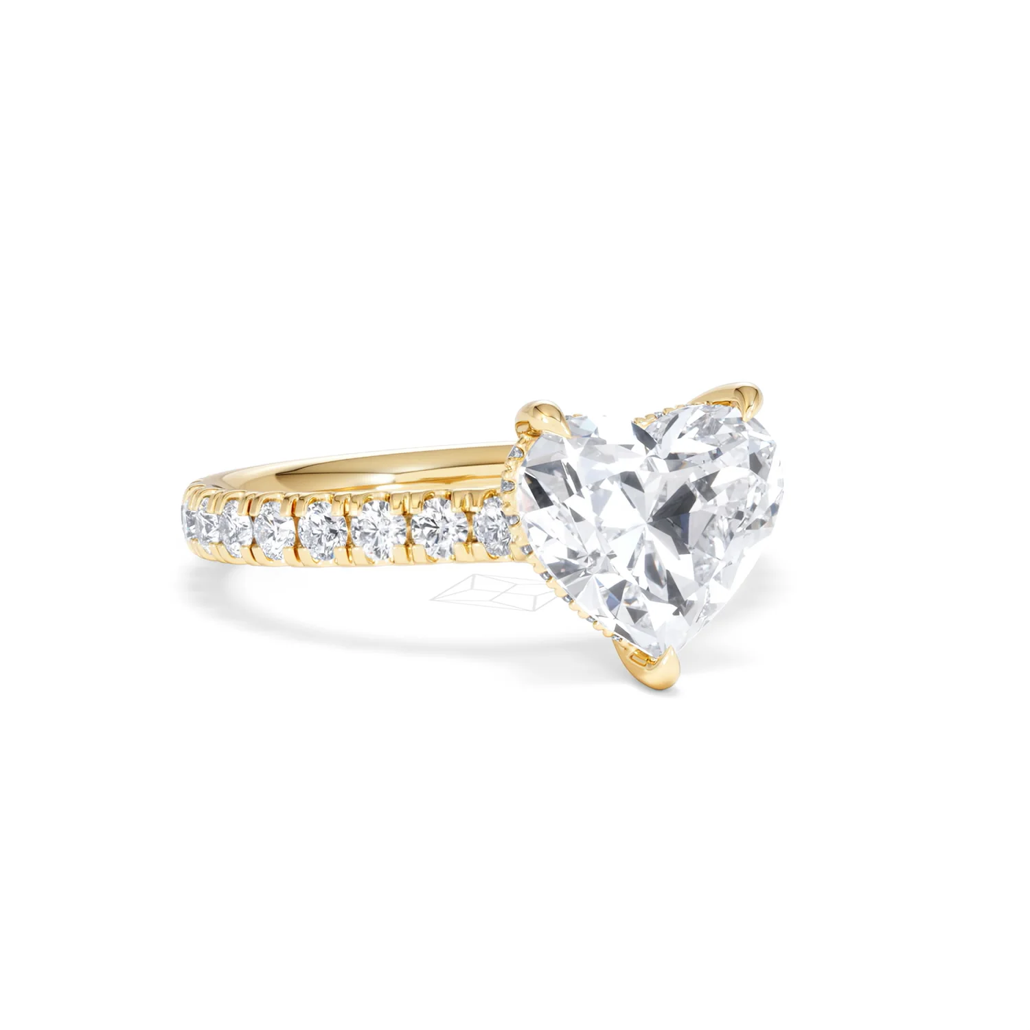 Amora Heart 2.55ct Hidden Halo Lab Diamond Engagement Ring With Side Stones Set in 18K Gold - Image 13