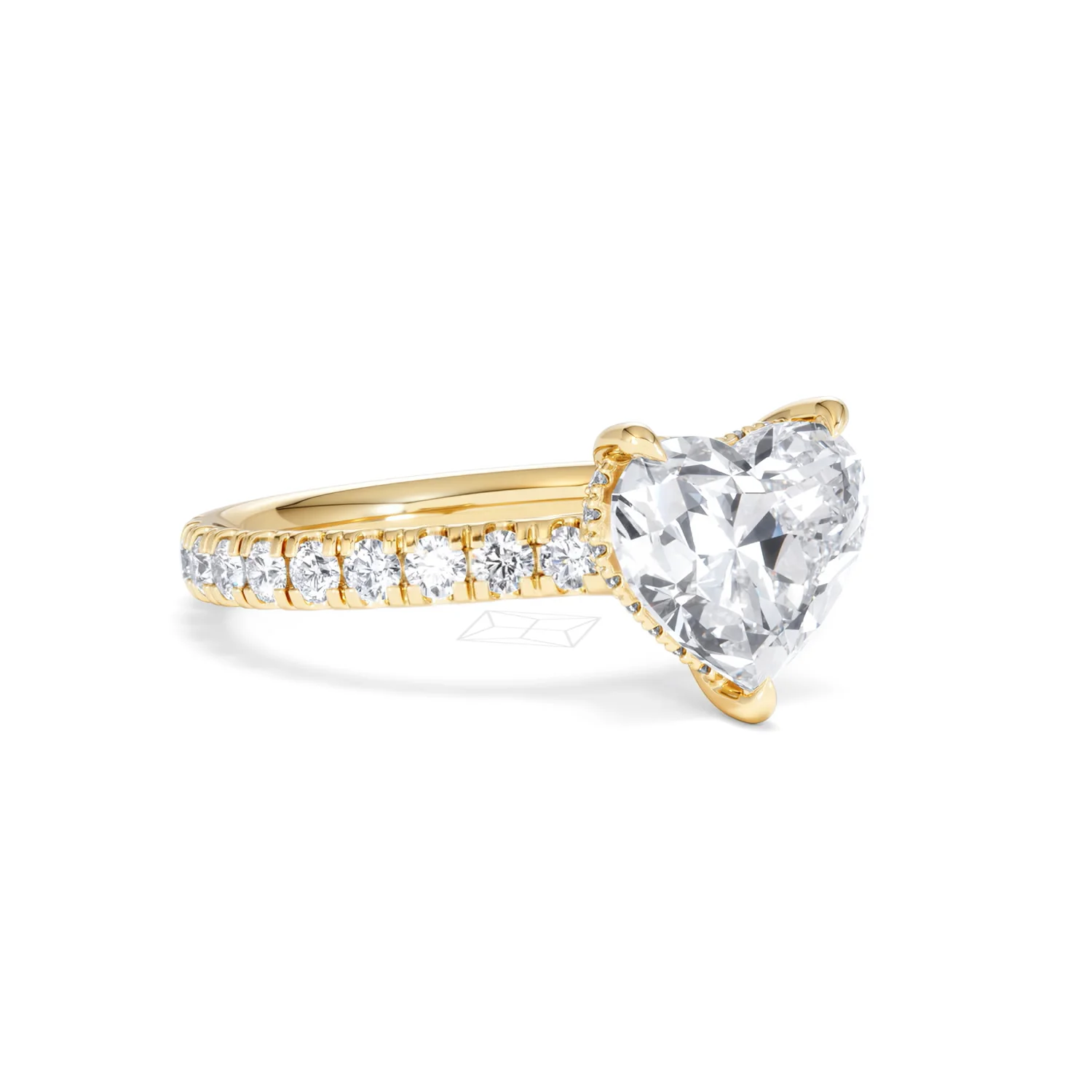 Amora Heart 2.55ct Hidden Halo Lab Diamond Engagement Ring With Side Stones Set in 18K Gold - Image 15