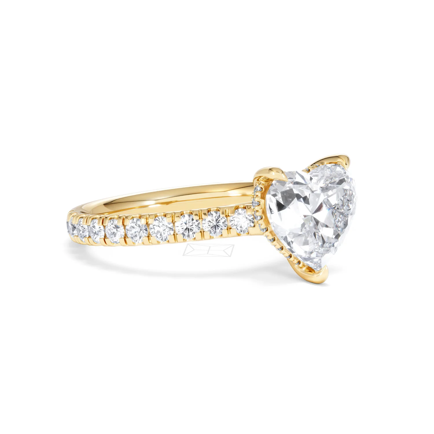 Amora Heart 2.55ct Hidden Halo Lab Diamond Engagement Ring With Side Stones Set in 18K Gold - Image 17