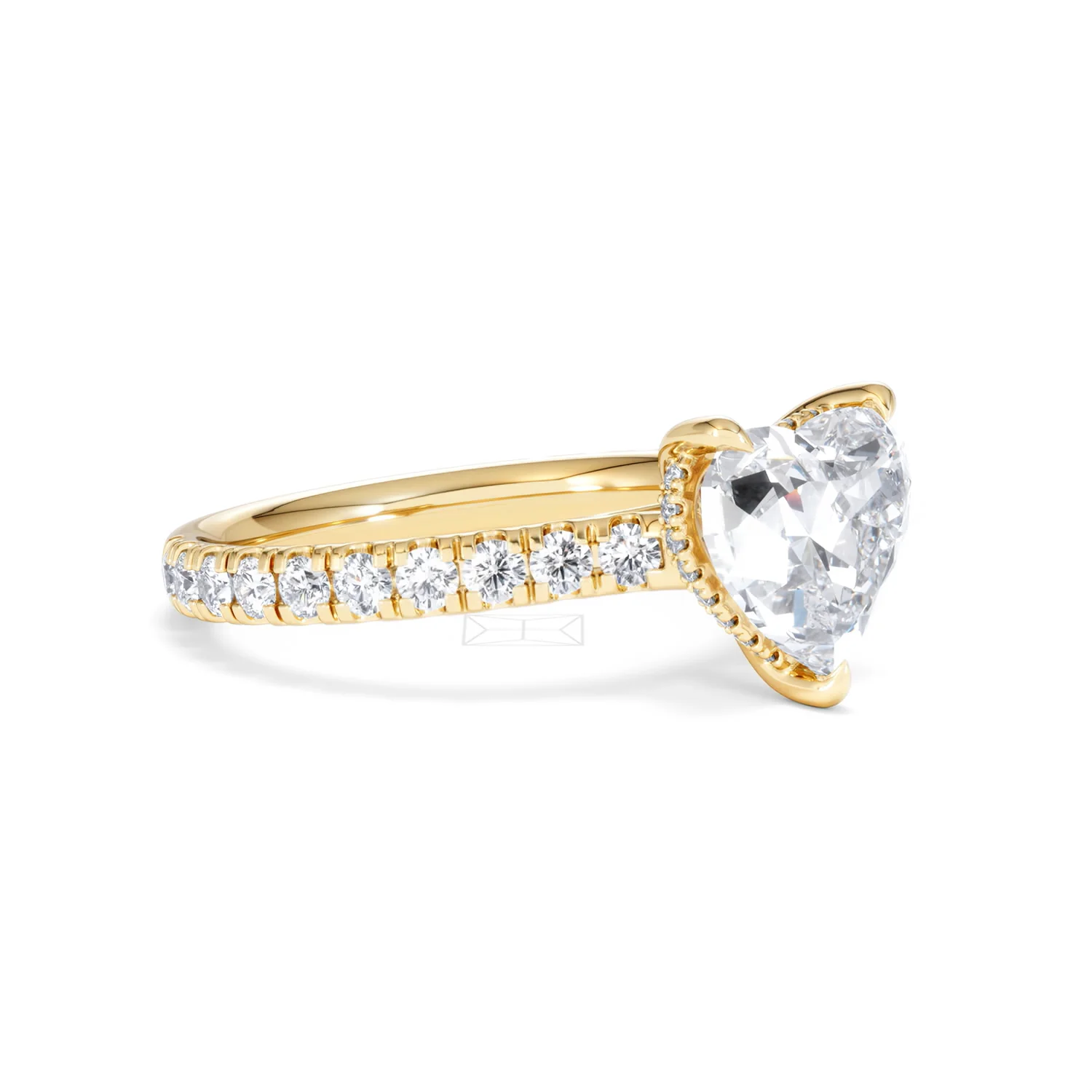 Amora Heart 2.55ct Hidden Halo Lab Diamond Engagement Ring With Side Stones Set in 18K Gold - Image 18