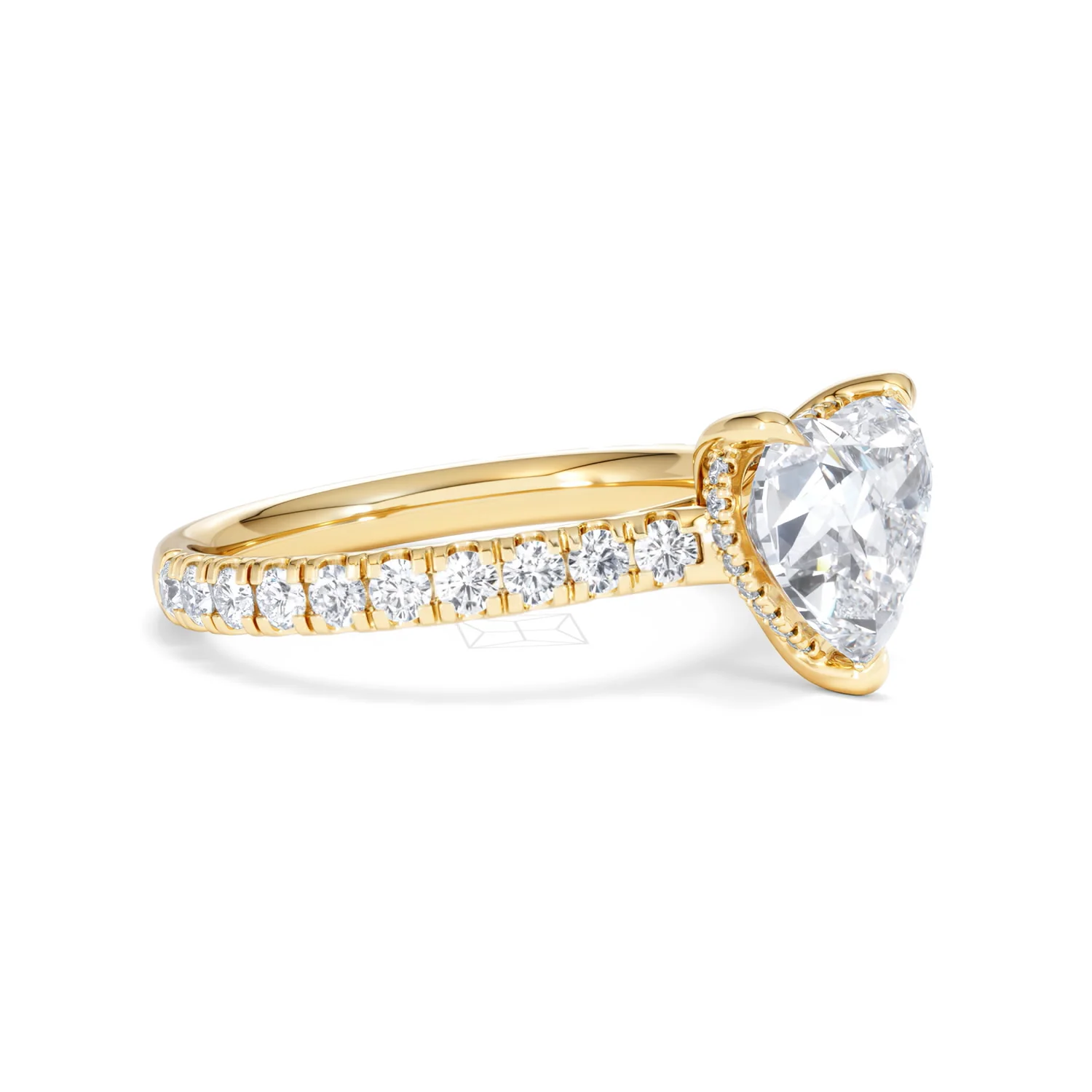 Amora Heart 2.55ct Hidden Halo Lab Diamond Engagement Ring With Side Stones Set in 18K Gold - Image 20