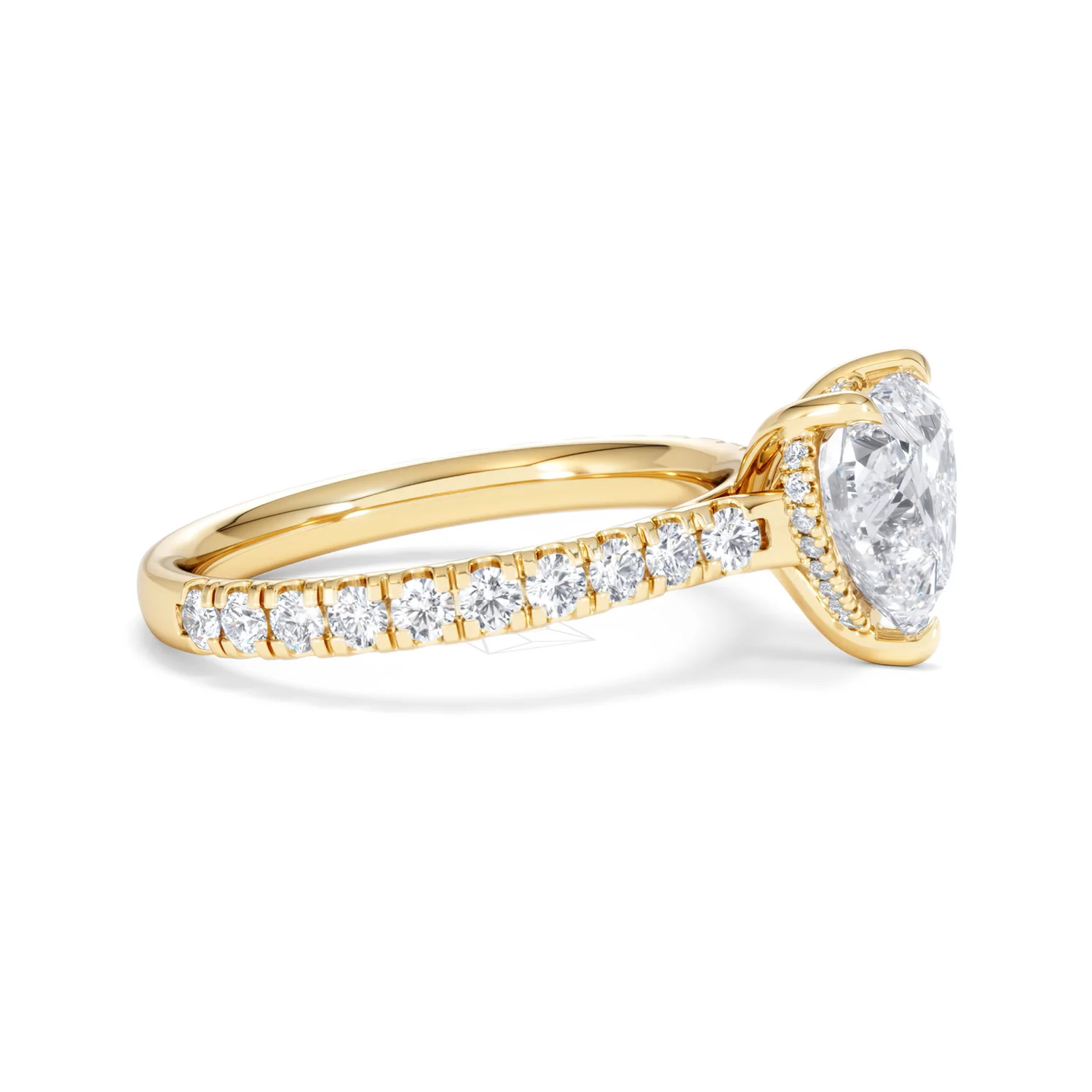 Amora Heart 2.55ct Hidden Halo Lab Diamond Engagement Ring With Side Stones Set in 18K Gold - Image 24