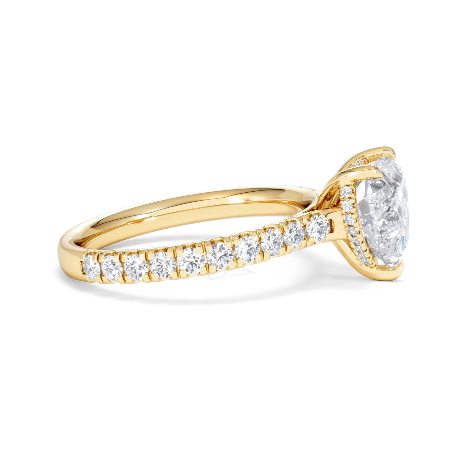Amora Heart 2.55ct Hidden Halo Lab Diamond Engagement Ring With Side Stones Set in 18K Gold - Image 25