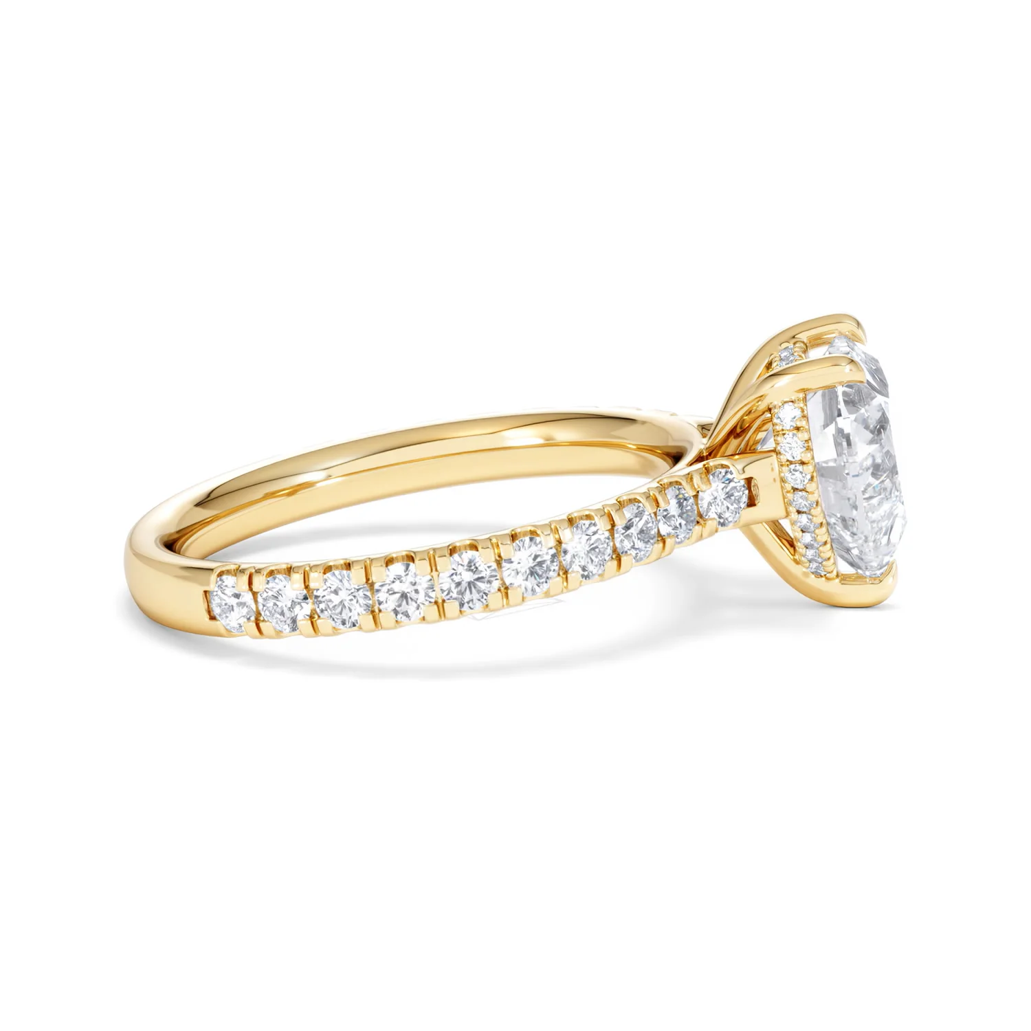 Amora Heart 2.55ct Hidden Halo Lab Diamond Engagement Ring With Side Stones Set in 18K Gold - Image 27