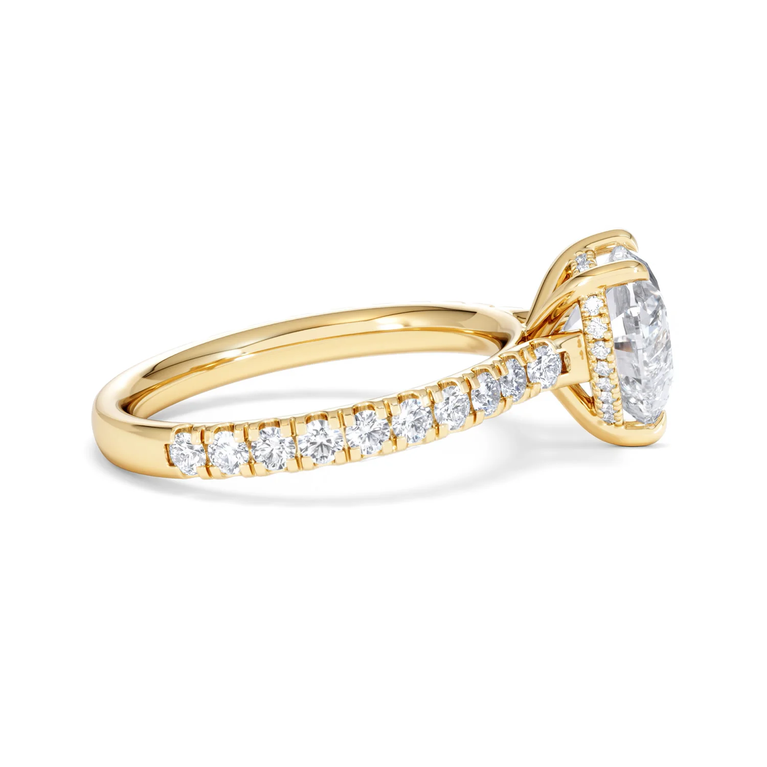Amora Heart 2.55ct Hidden Halo Lab Diamond Engagement Ring With Side Stones Set in 18K Gold - Image 28