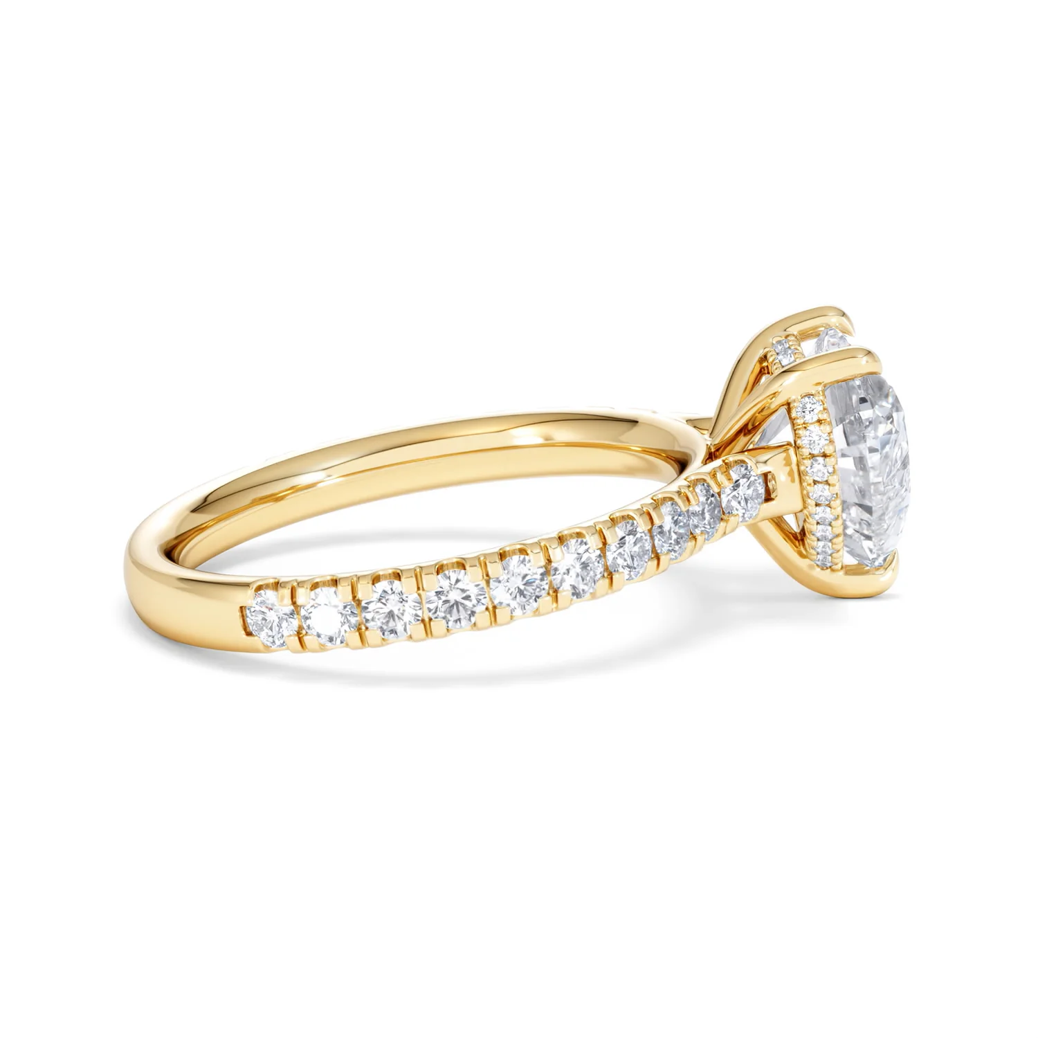 Amora Heart 2.55ct Hidden Halo Lab Diamond Engagement Ring With Side Stones Set in 18K Gold - Image 29