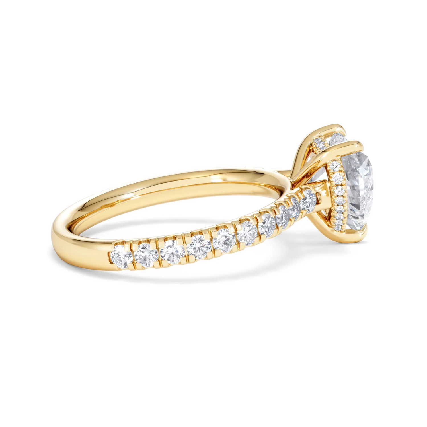 Amora Heart 2.55ct Hidden Halo Lab Diamond Engagement Ring With Side Stones Set in 18K Gold - Image 30