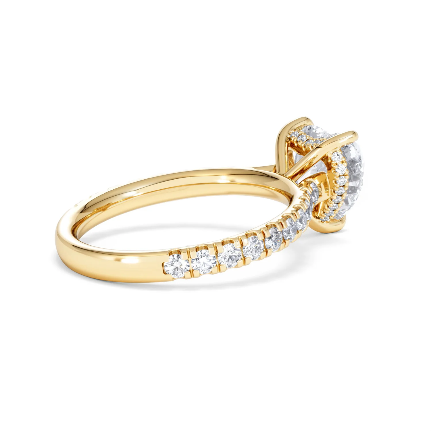 Amora Heart 2.55ct Hidden Halo Lab Diamond Engagement Ring With Side Stones Set in 18K Gold - Image 35