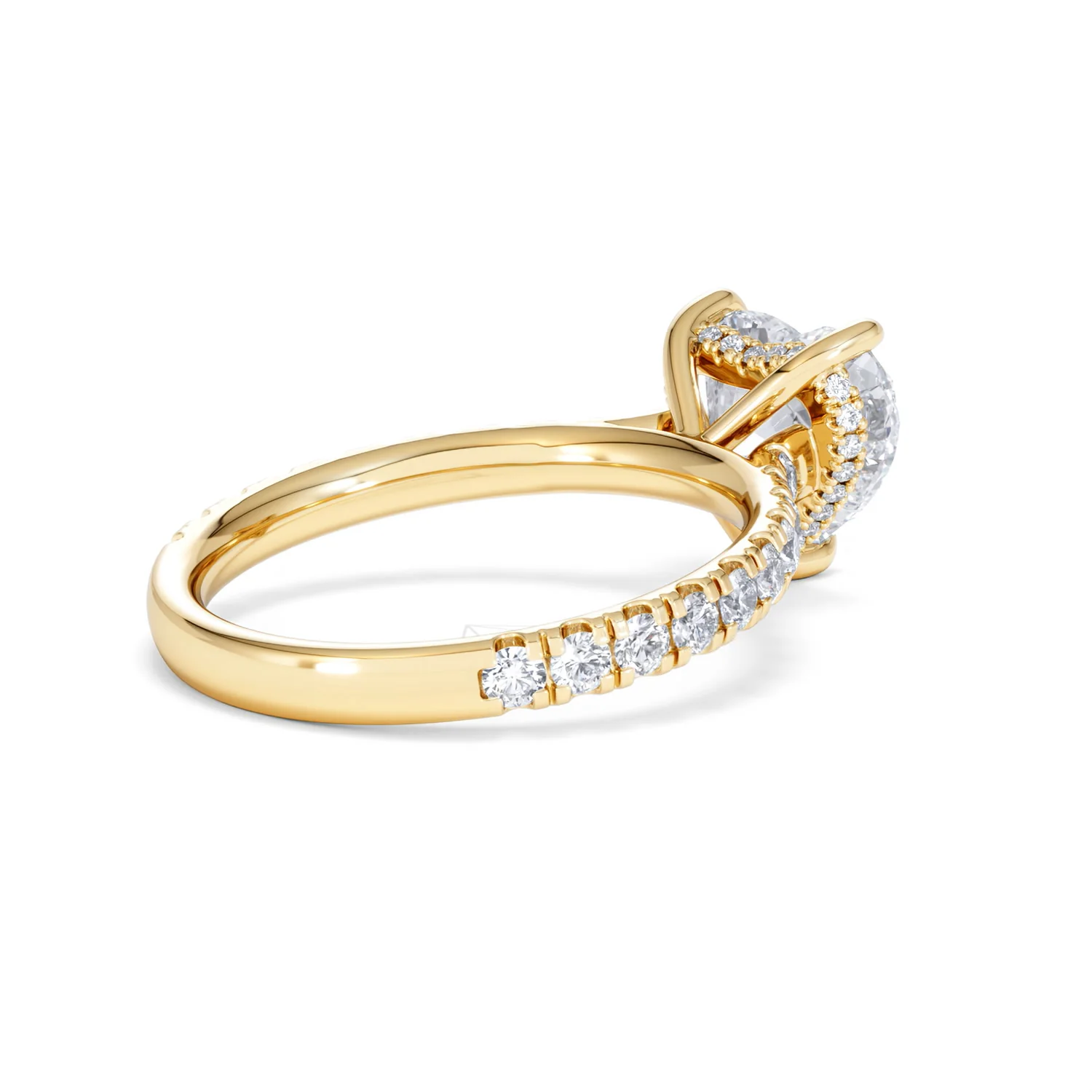 Amora Heart 2.55ct Hidden Halo Lab Diamond Engagement Ring With Side Stones Set in 18K Gold - Image 37
