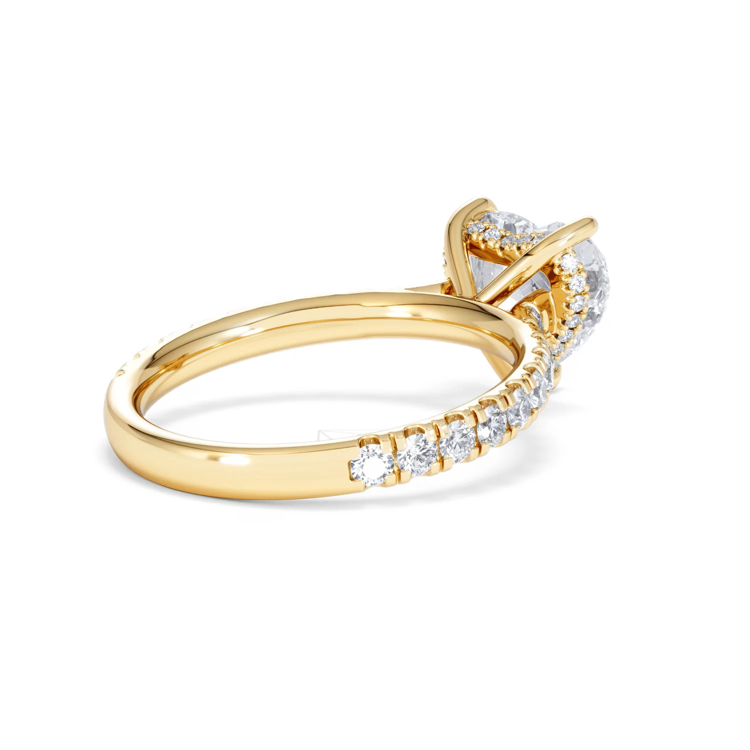 Amora Heart 2.55ct Hidden Halo Lab Diamond Engagement Ring With Side Stones Set in 18K Gold - Image 38