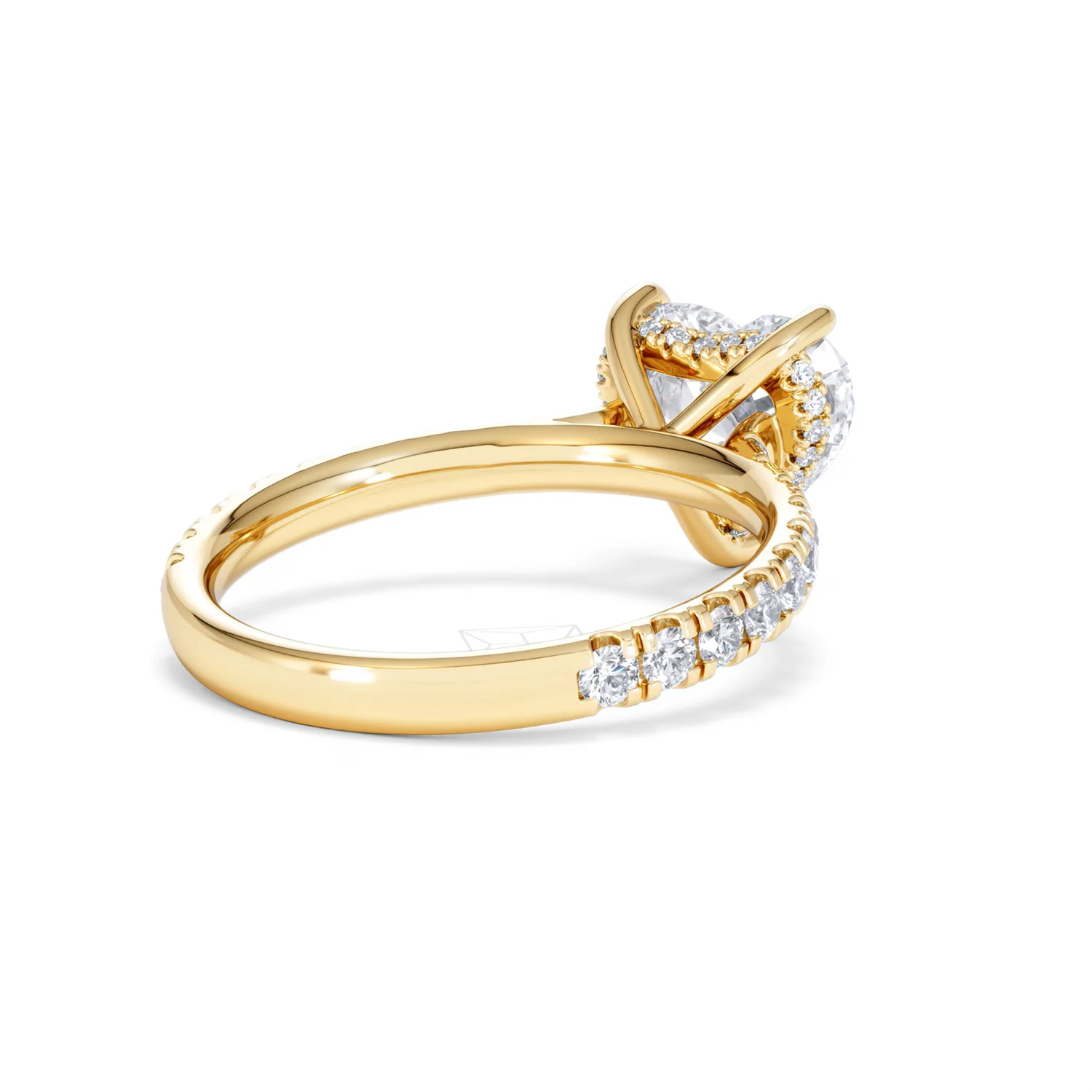 Amora Heart 2.55ct Hidden Halo Lab Diamond Engagement Ring With Side Stones Set in 18K Gold - Image 40