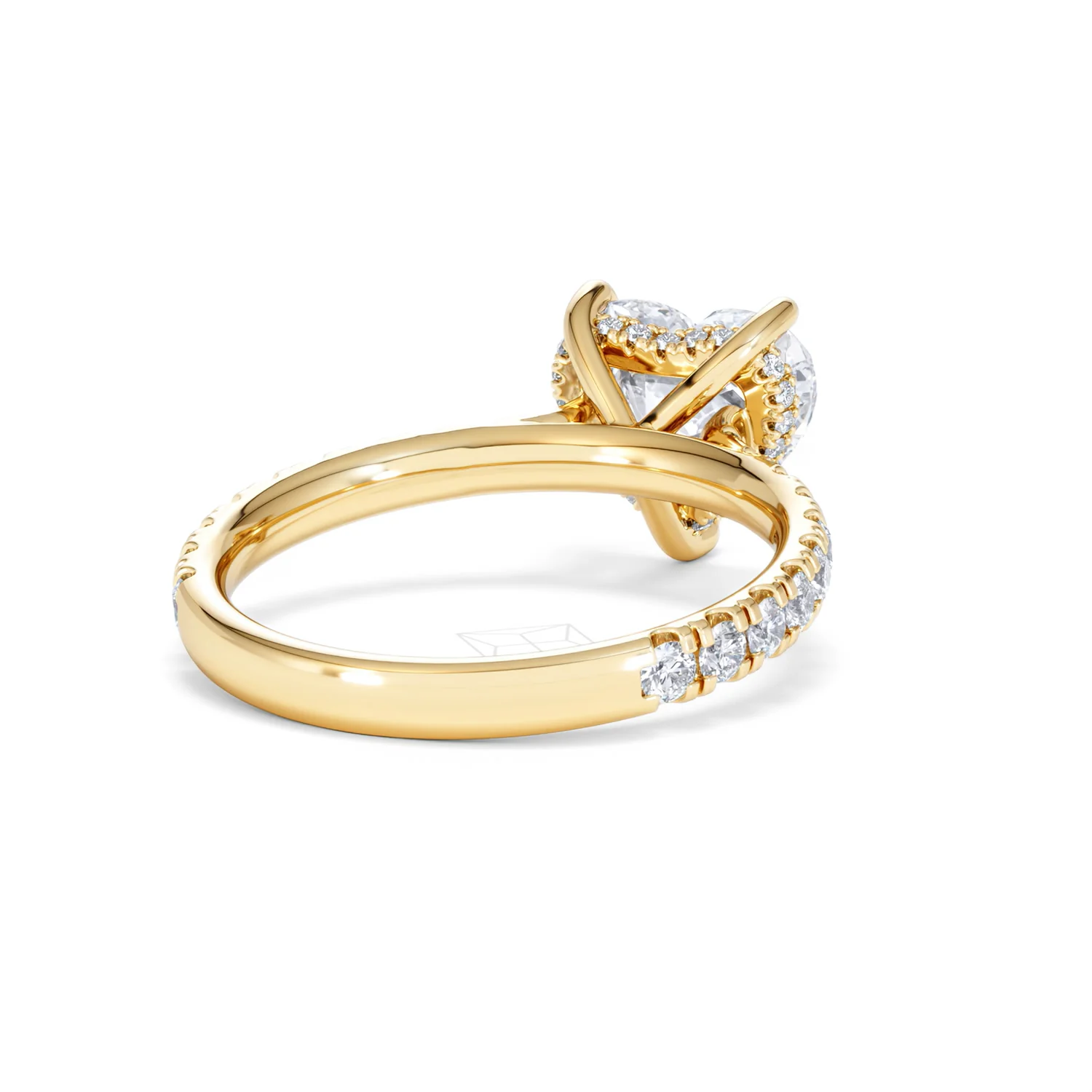 Amora Heart 2.55ct Hidden Halo Lab Diamond Engagement Ring With Side Stones Set in 18K Gold - Image 42