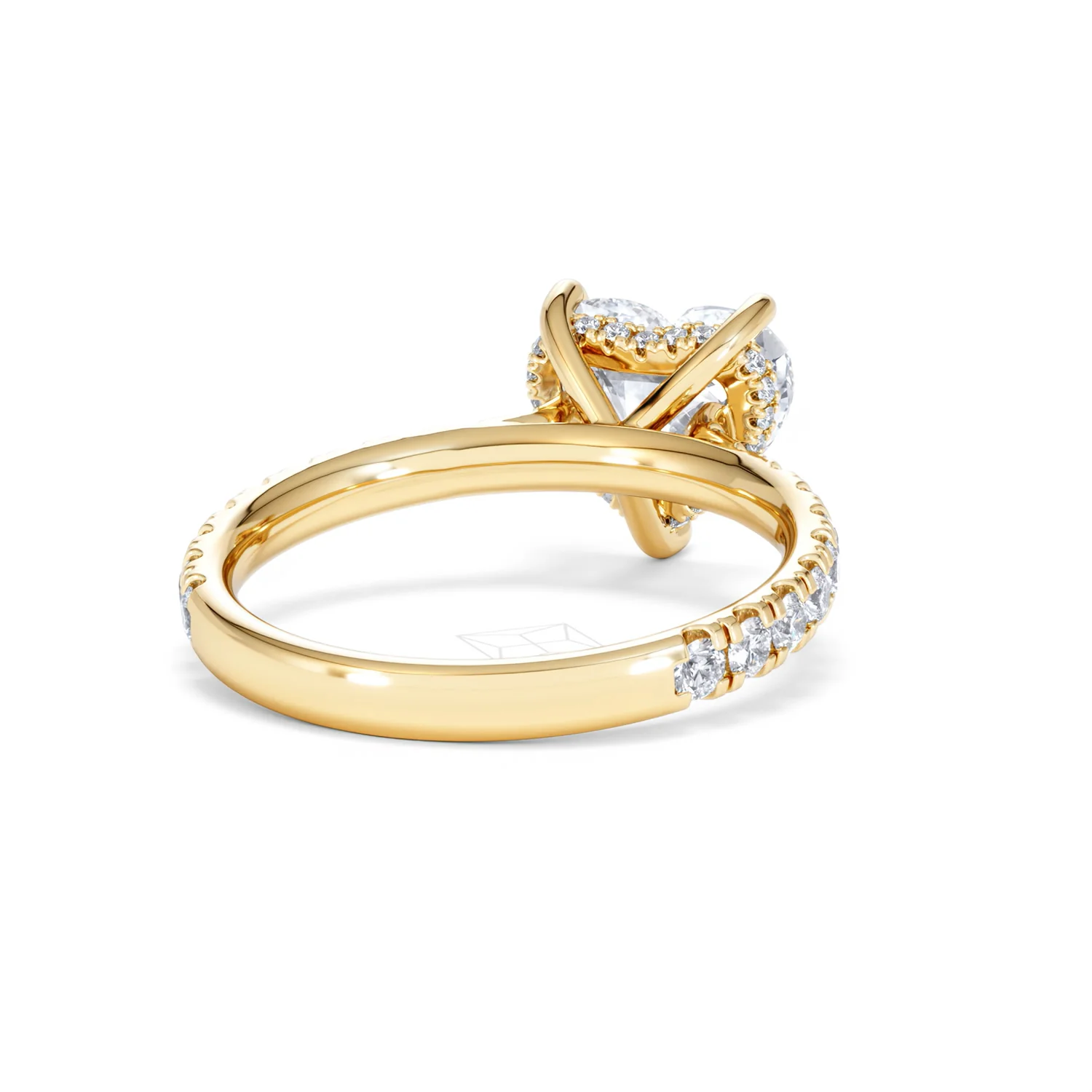 Amora Heart 2.55ct Hidden Halo Lab Diamond Engagement Ring With Side Stones Set in 18K Gold - Image 43