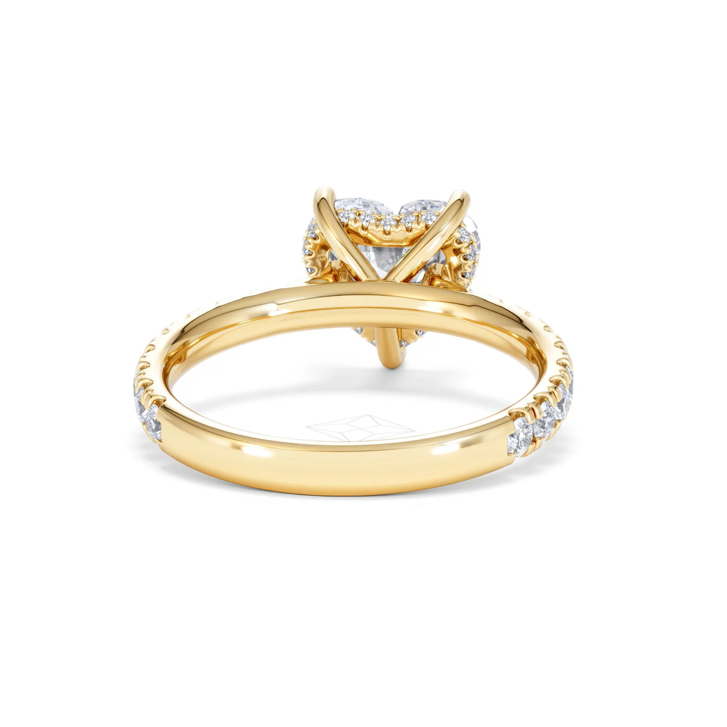Amora Heart 2.55ct Hidden Halo Lab Diamond Engagement Ring With Side Stones Set in 18K Gold - Image 46
