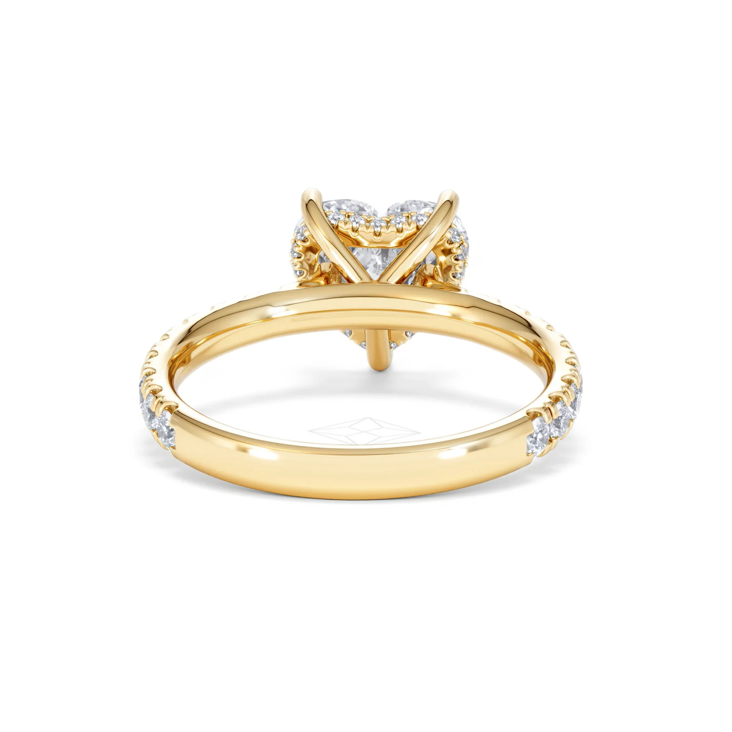 Amora Heart 2.55ct Hidden Halo Lab Diamond Engagement Ring With Side Stones Set in 18K Gold - Image 47
