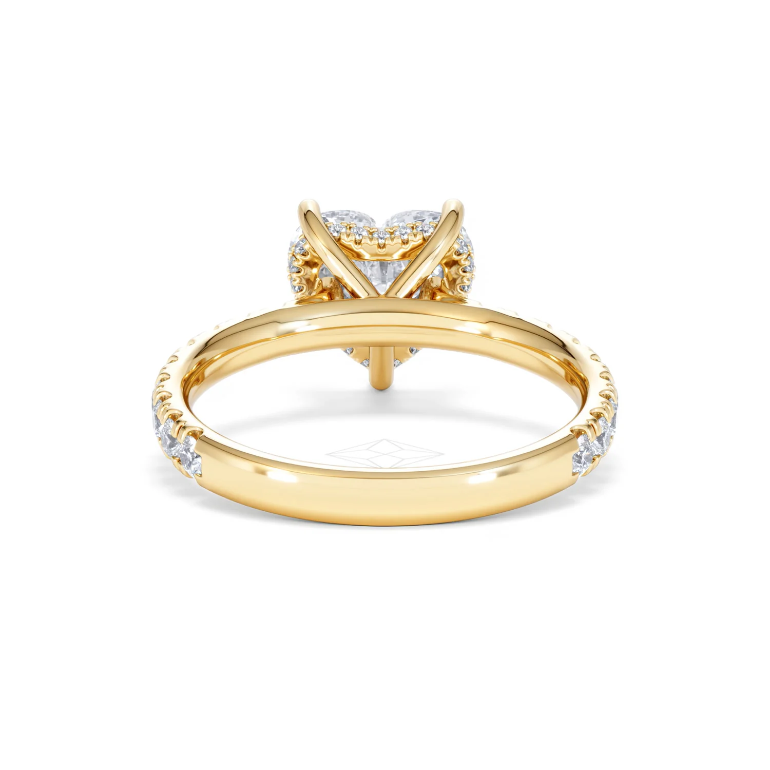 Amora Heart 2.55ct Hidden Halo Lab Diamond Engagement Ring With Side Stones Set in 18K Gold - Image 48