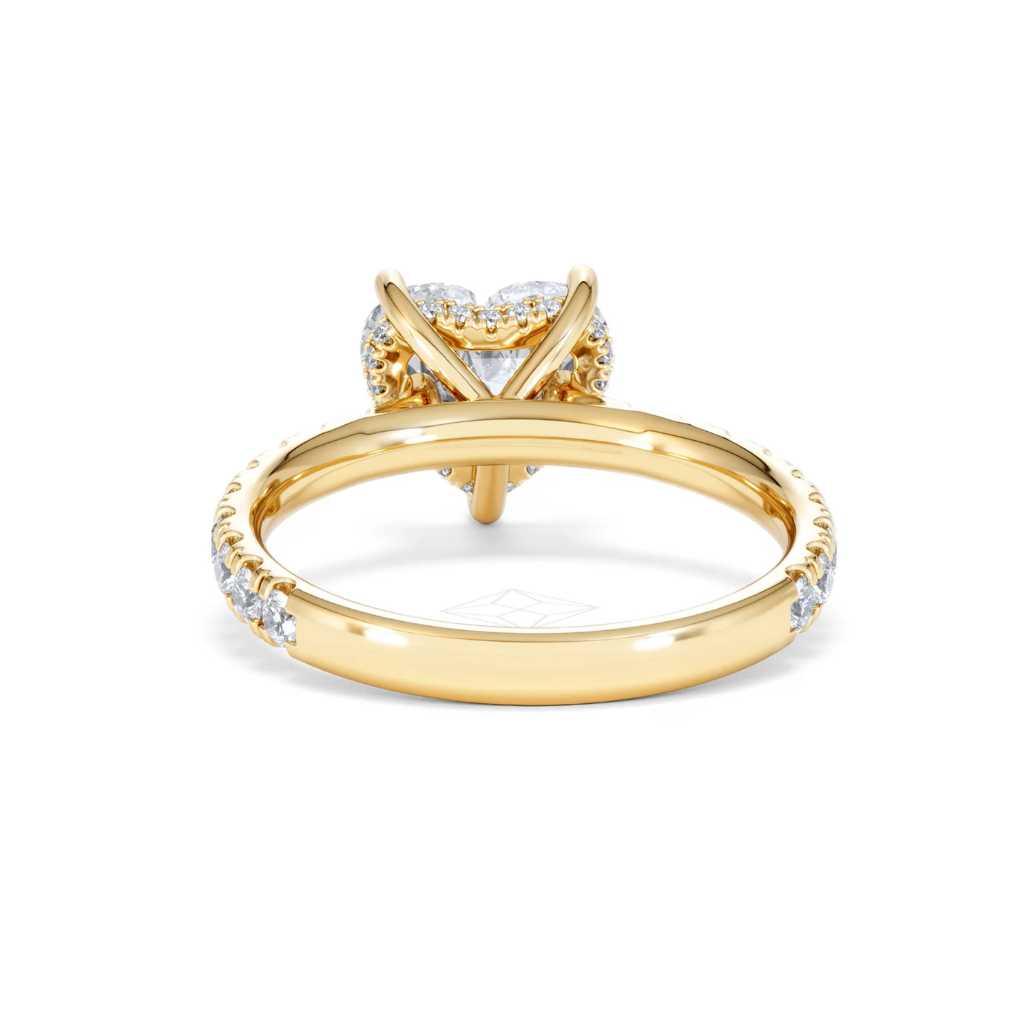 Amora Heart 2.55ct Hidden Halo Lab Diamond Engagement Ring With Side Stones Set in 18K Gold - Image 49