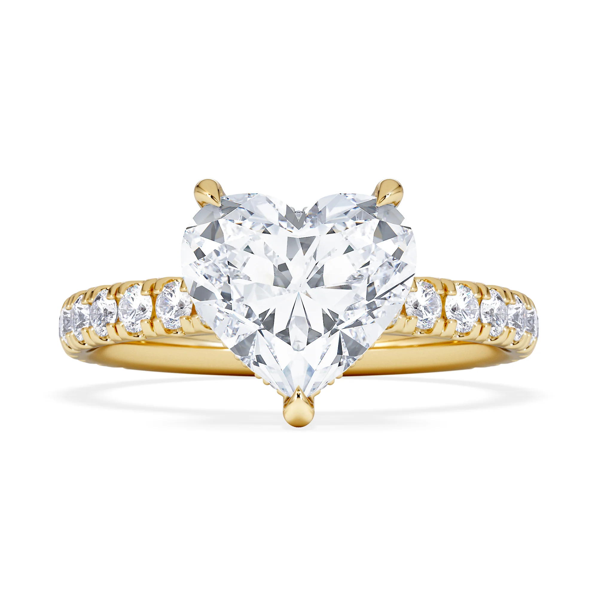 Amora Heart 2.55ct Hidden Halo Lab Diamond Engagement Ring With Side Stones Set in 18K Gold - Image 6