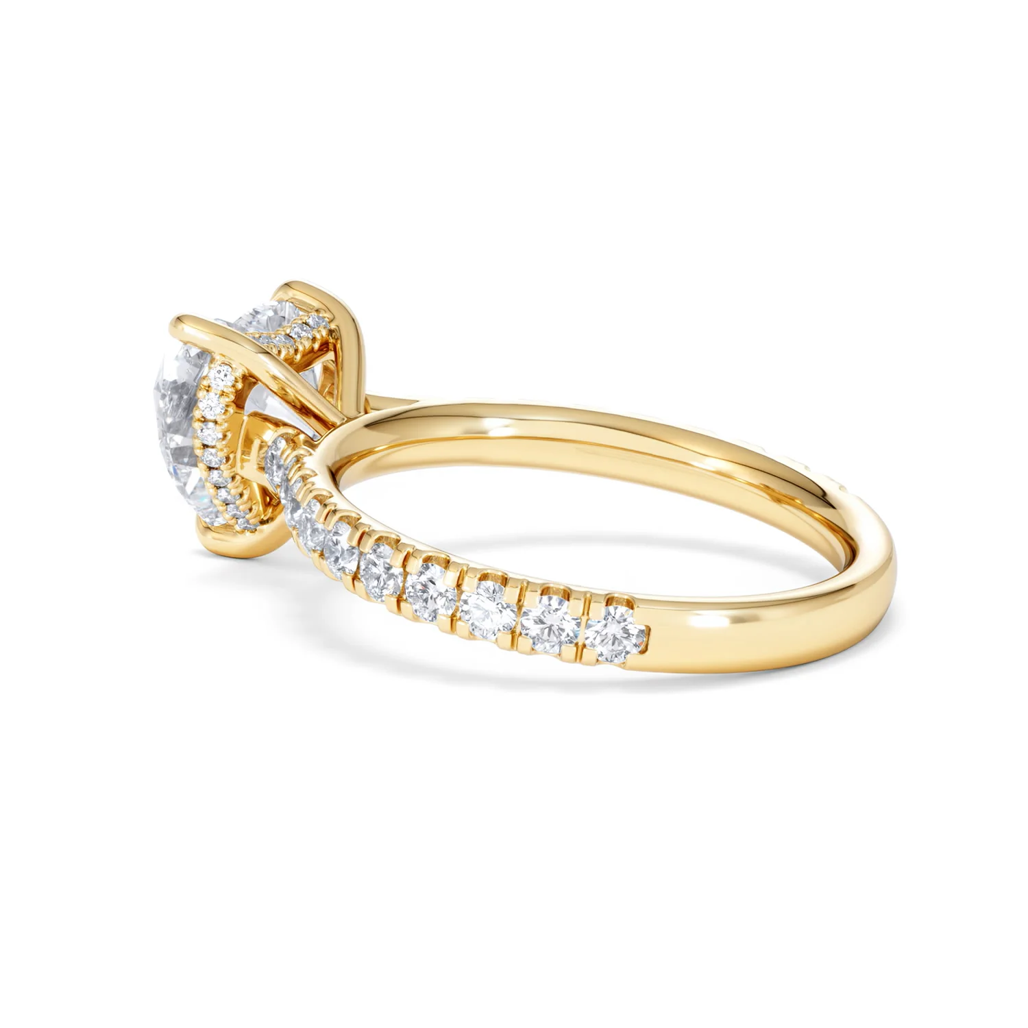 Amora Heart 2.55ct Hidden Halo Lab Diamond Engagement Ring With Side Stones Set in 18K Gold - Image 61