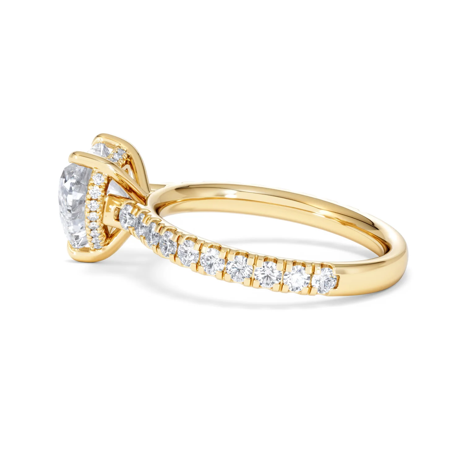 Amora Heart 2.55ct Hidden Halo Lab Diamond Engagement Ring With Side Stones Set in 18K Gold - Image 65