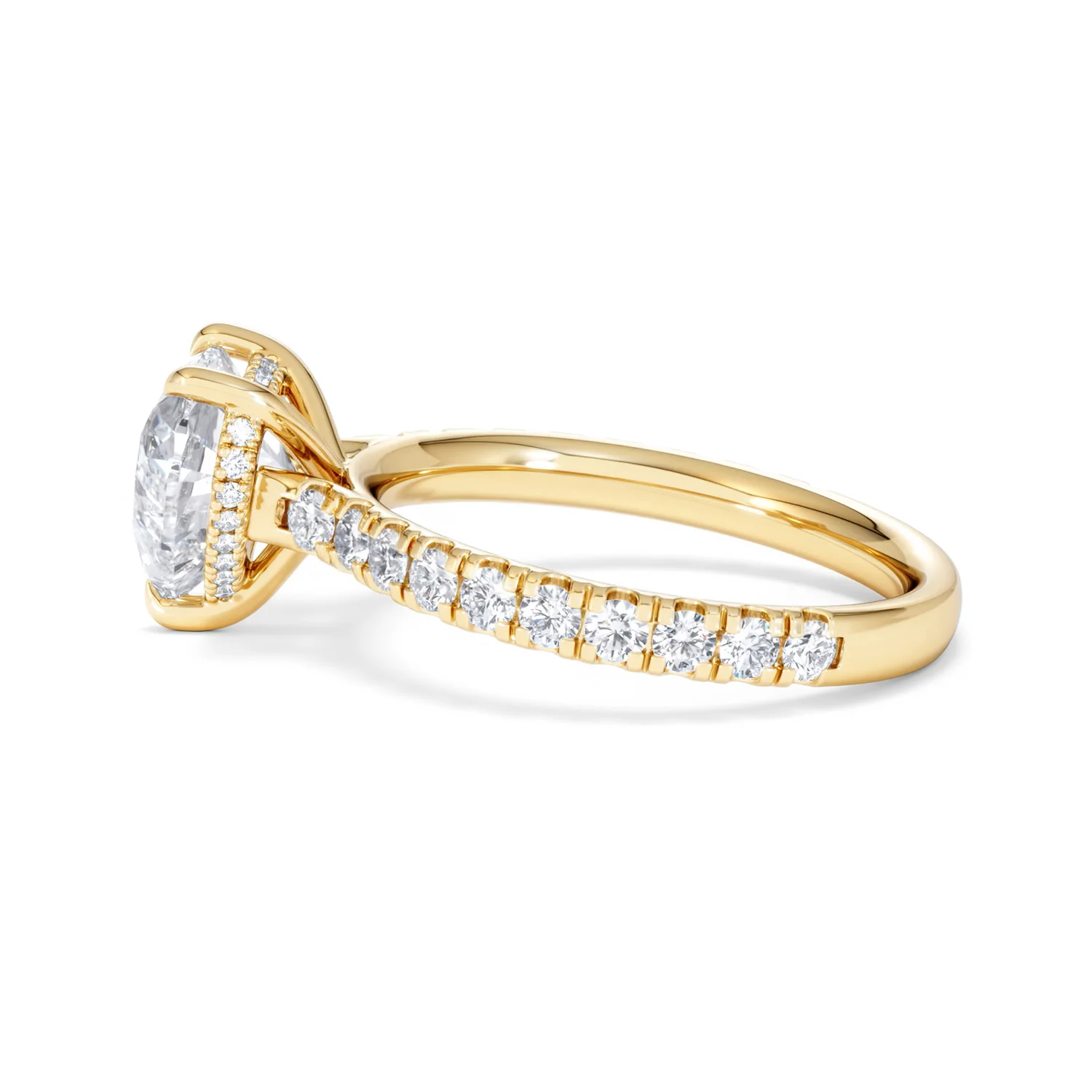 Amora Heart 2.55ct Hidden Halo Lab Diamond Engagement Ring With Side Stones Set in 18K Gold - Image 67