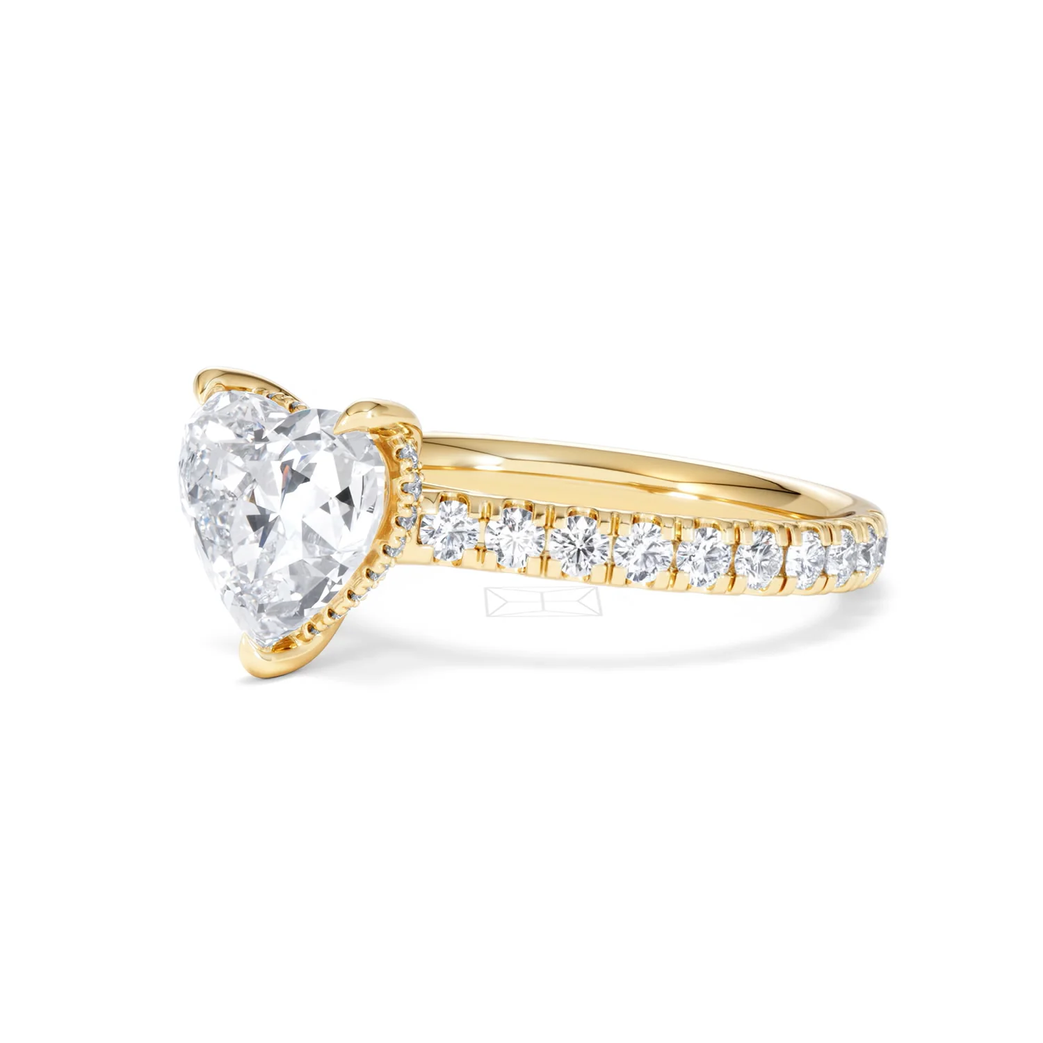 Amora Heart 2.55ct Hidden Halo Lab Diamond Engagement Ring With Side Stones Set in 18K Gold - Image 78