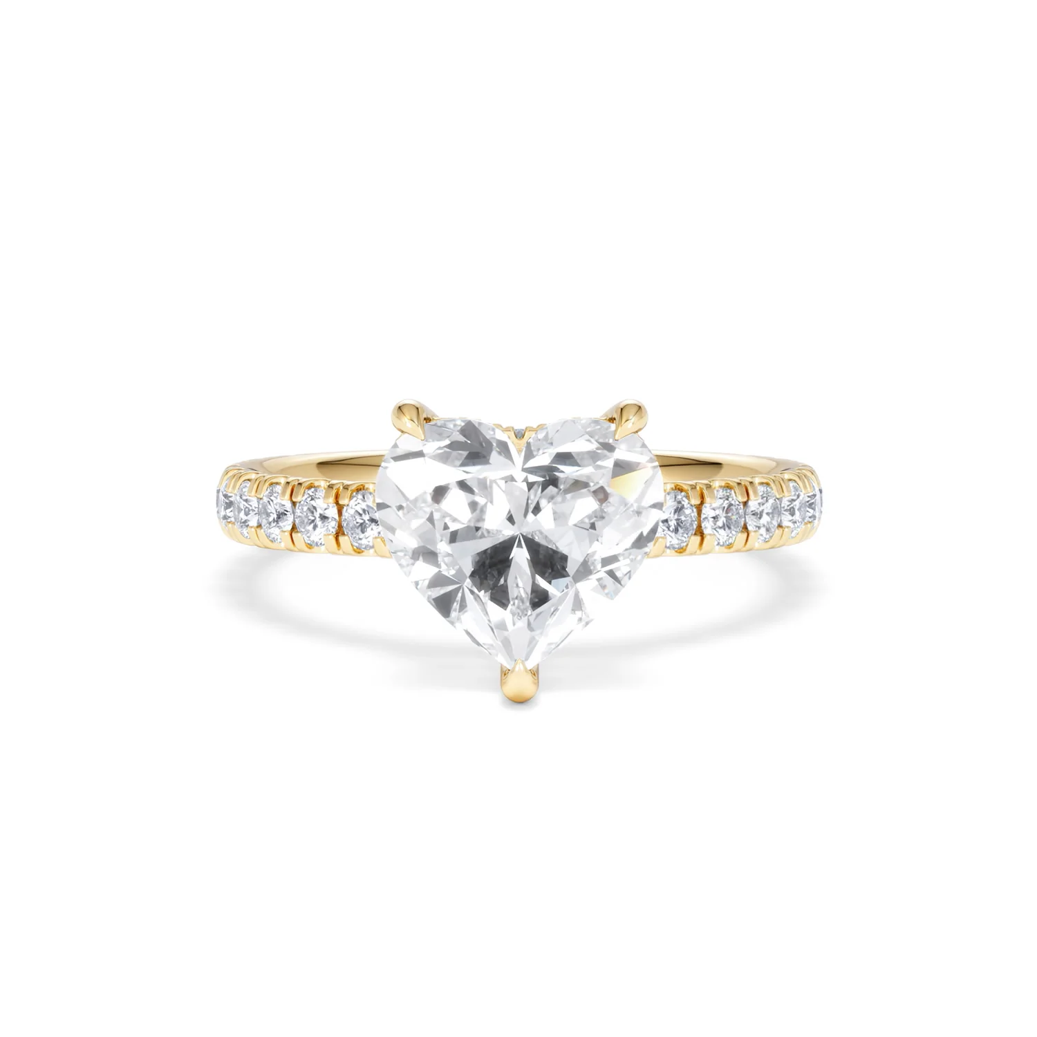 Amora Heart 2.55ct Hidden Halo Lab Diamond Engagement Ring With Side Stones Set in 18K Gold - Image 8