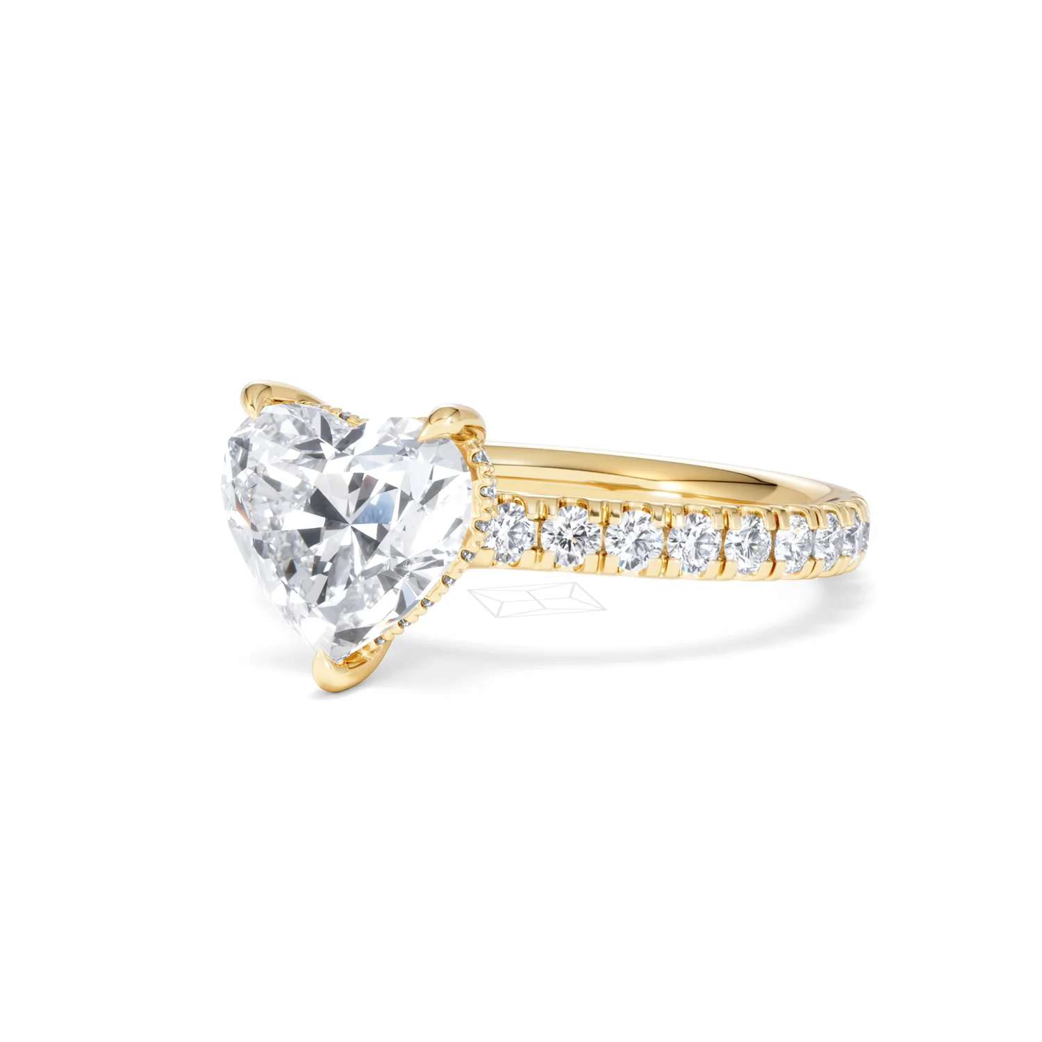 Amora Heart 2.55ct Hidden Halo Lab Diamond Engagement Ring With Side Stones Set in 18K Gold - Image 81