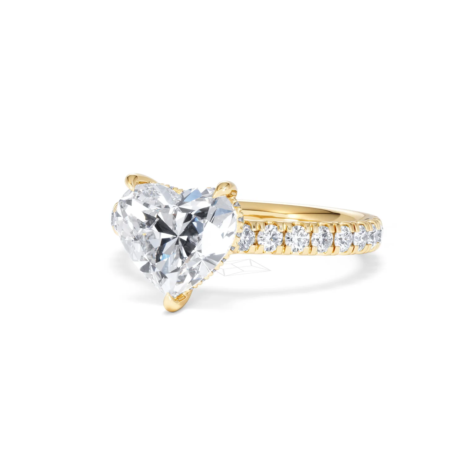 Amora Heart 2.55ct Hidden Halo Lab Diamond Engagement Ring With Side Stones Set in 18K Gold - Image 83